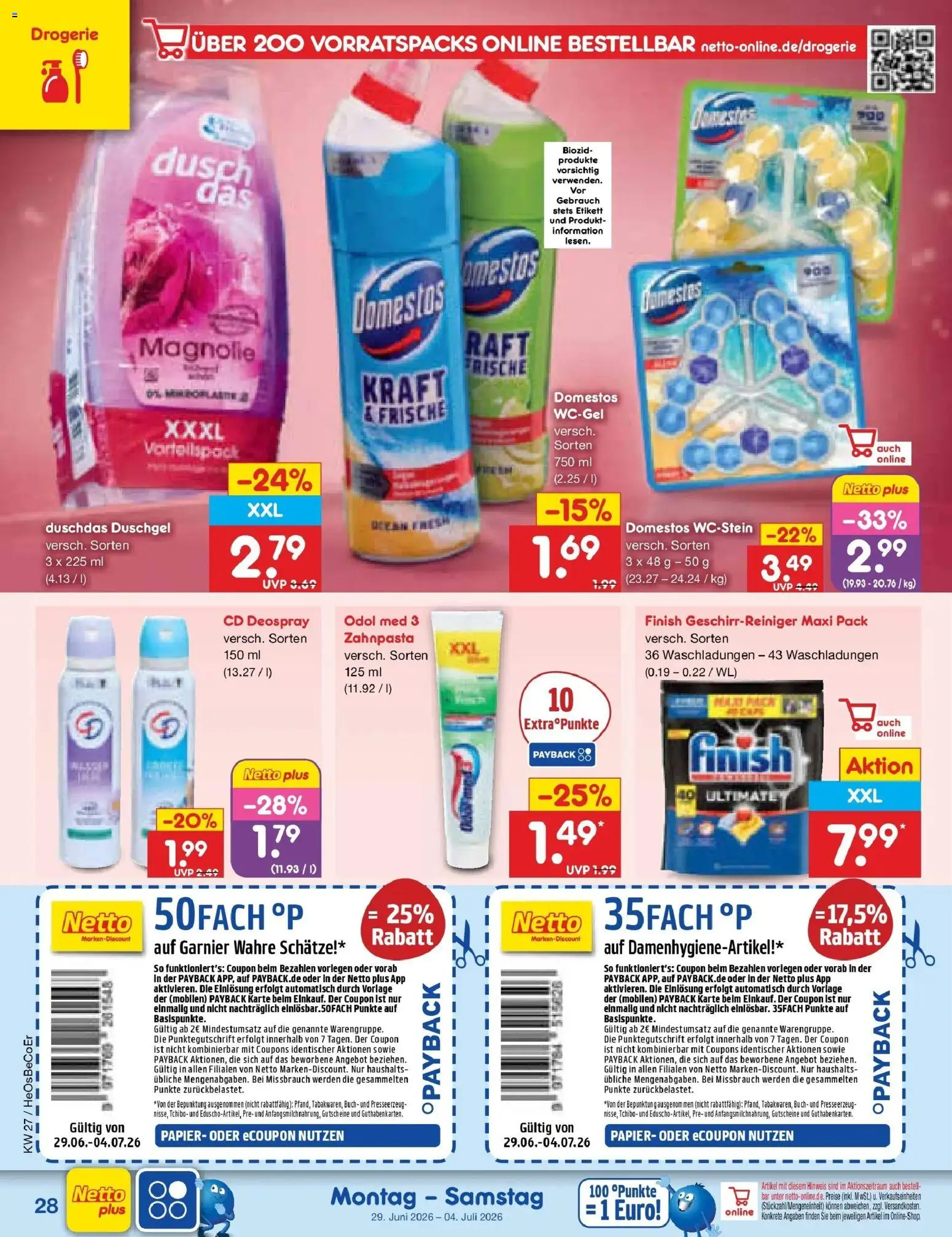 Netto Marken-Discount Prospekt Nordhausen – gültig ab 29.06.2026 | Seite: 42 | Produkte: Finish, Duschgel, Duschdas, Deospray
