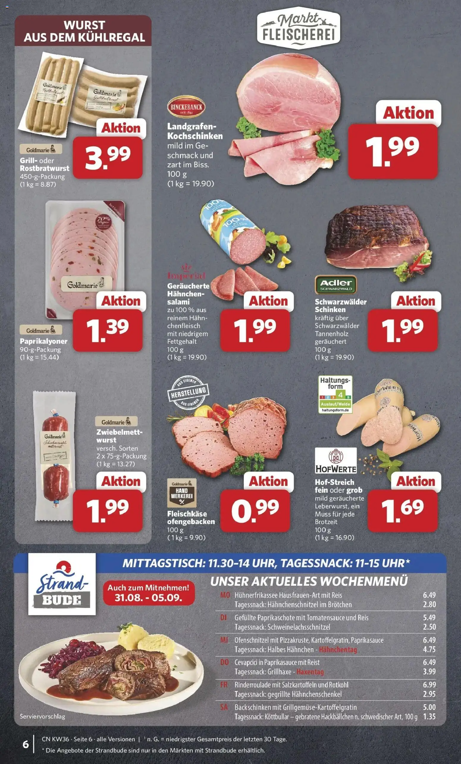 Combi Prospekt Weener (ab 31.08.2026) zum Blättern | Seite: 6 | Produkte: Wurst, Salami, Schinken, Reis