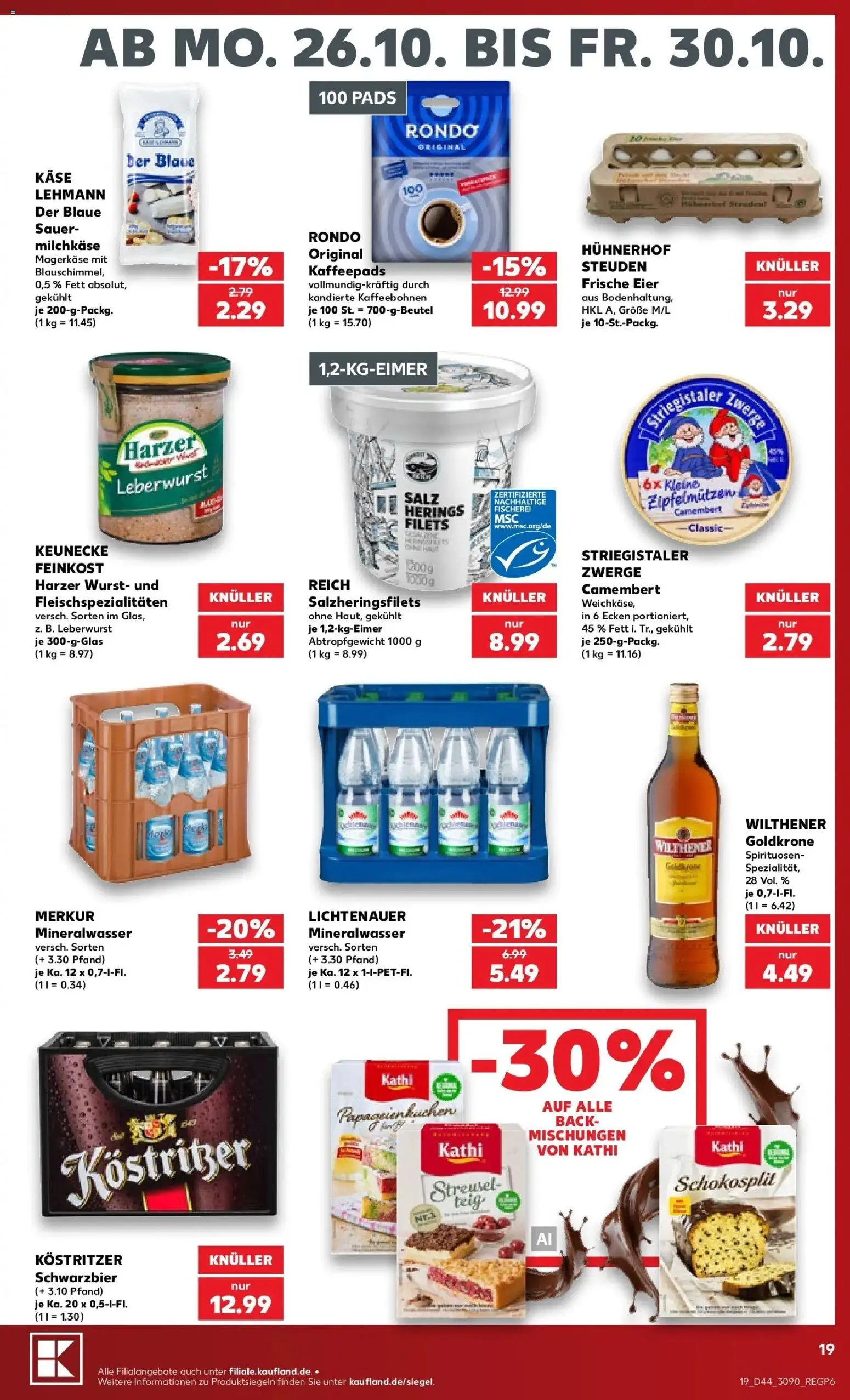 Prospekt Kaufland ab 26.10.2026 » Angebote Online zum Blättern | Seite: 23 | Produkte: Wilthener, Kostritzer, Mineralwasser, Salz