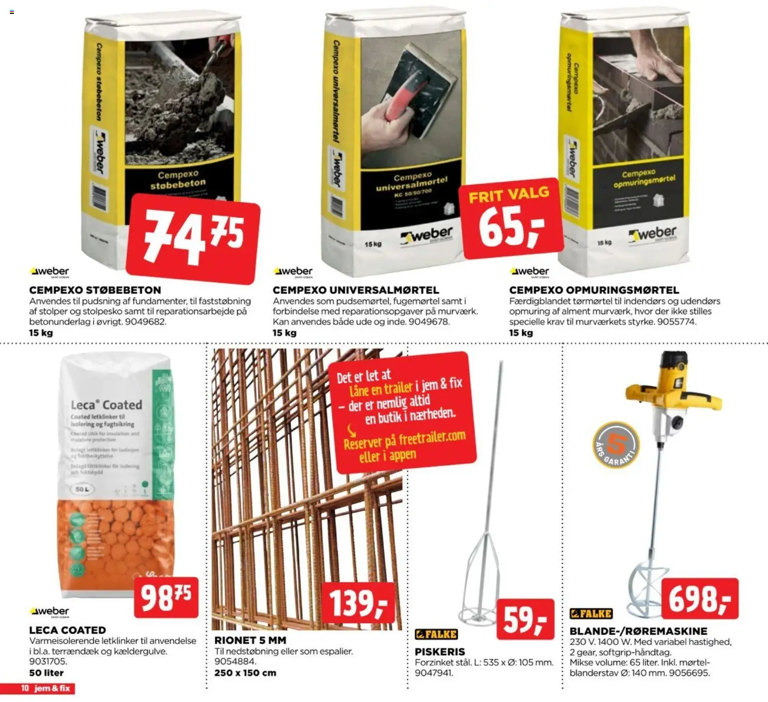 Jem & fix tilbudsavis – gyldig fra 18/10/2026 | Side: 10 | Produkter: Søm, Mørtel, Piskeris