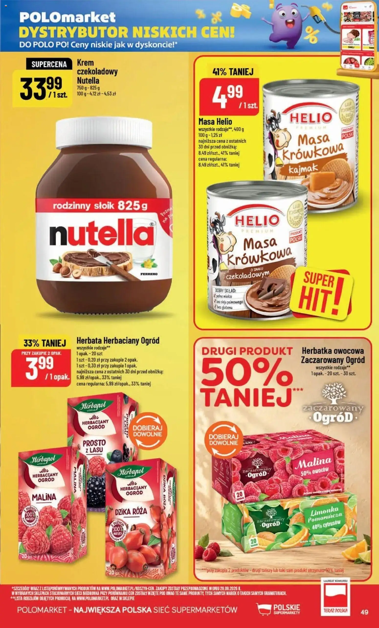 POLOmarket aktualna gazetka od 28.10.2026 | Strona: 49 | Produkty: Malina, Krem czekoladowy, Nutella, Herbata