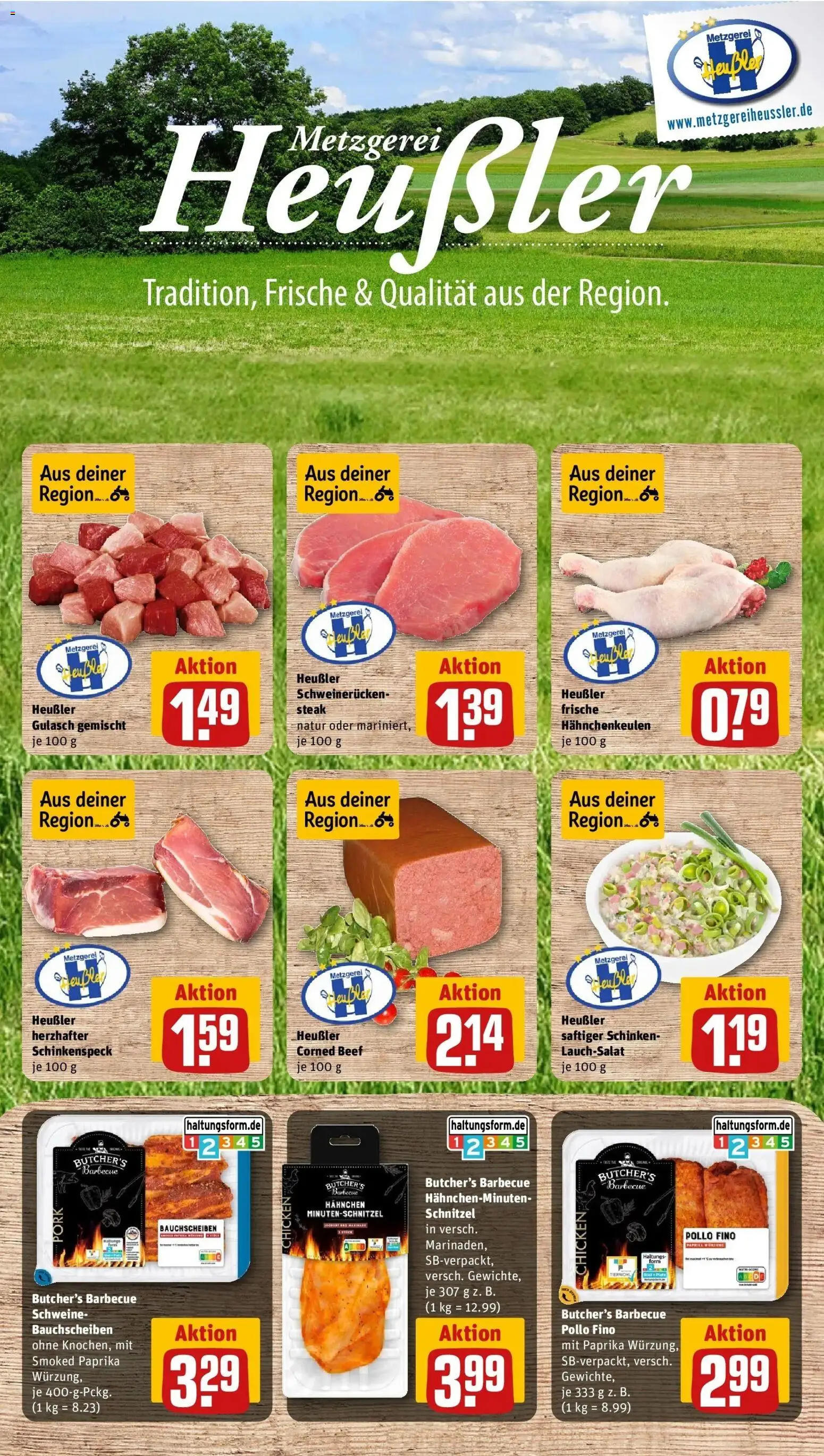 REWE Prospekt ab 31.08.2026 zum Blättern » Angebote | Seite: 10 | Produkte: Hahnchen, Gulasch, Schinken, Steak