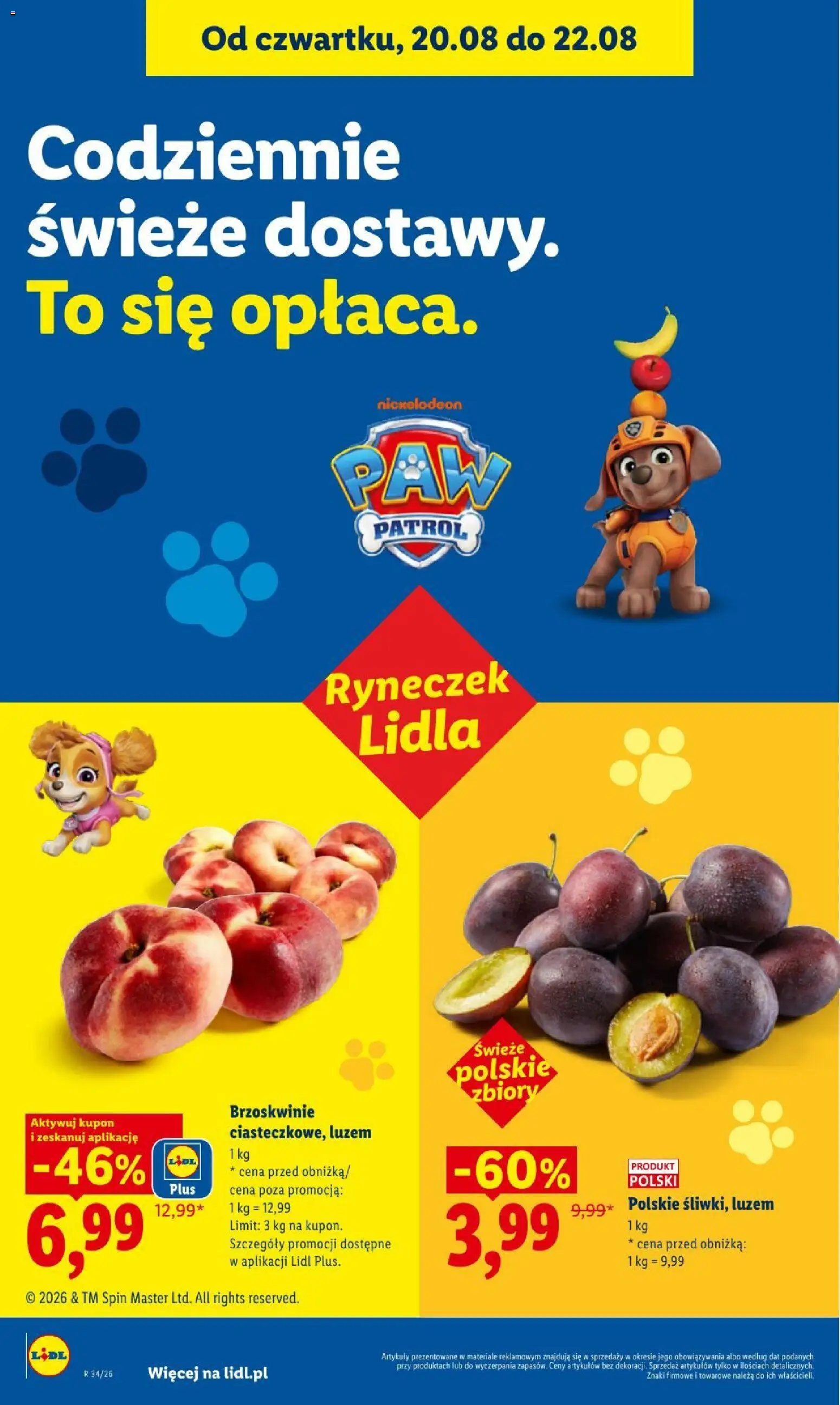 Lidl gazetka od 20.08.2026 | Strona: 46 | Produkty: Brzoskwinie