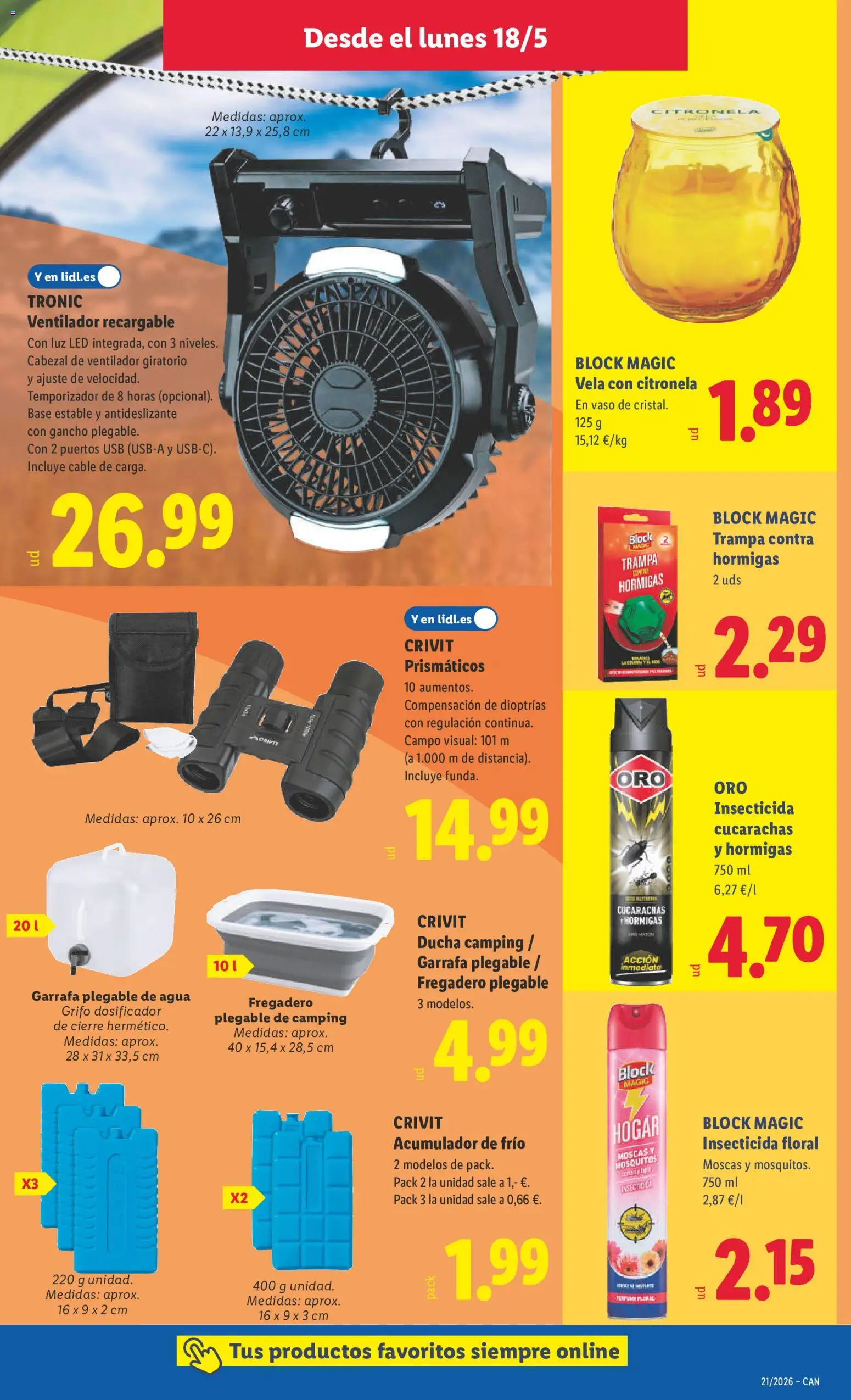 Lidl folleto de bazar │ válido desde el 18.05.2026 | Página: 11 | Productos: Perfume, Vela, Cable, Ventilador