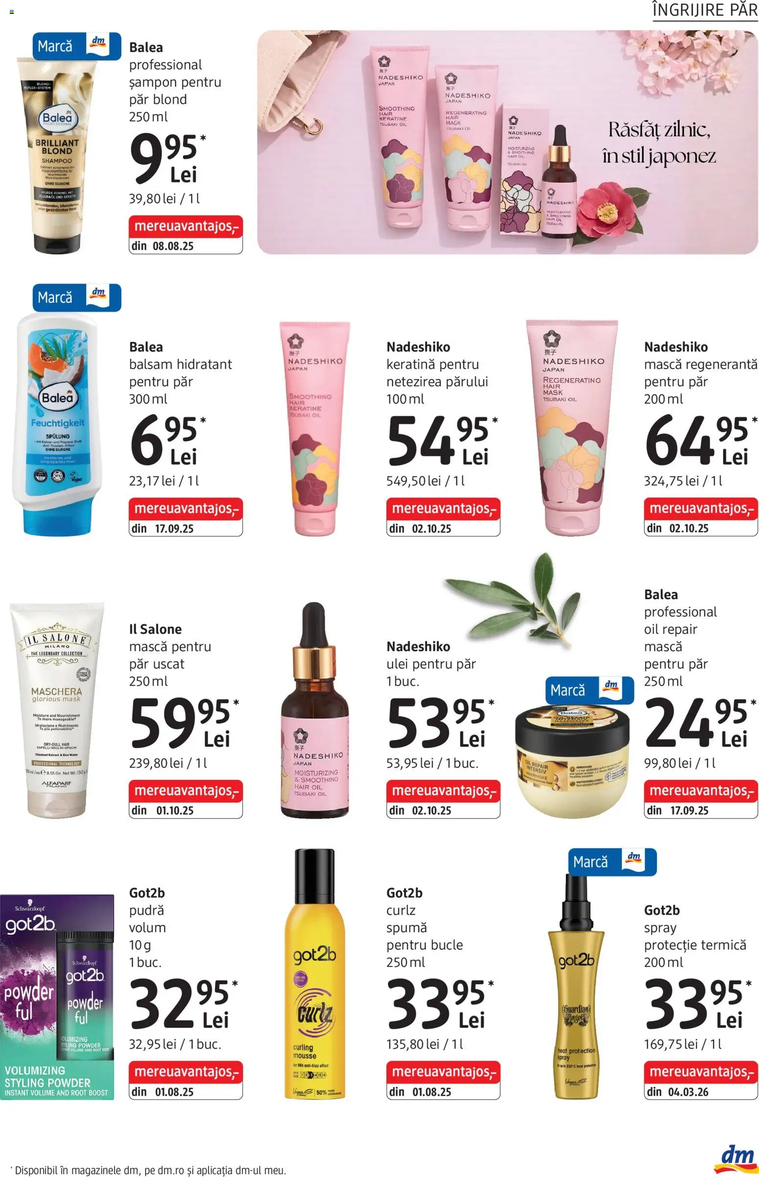 Noul catalog DM drogeriemarkt – valabil de la 02.04.2026 | Pagină: 17 | Produse: Pudră, Șampon, Balsam, Ulei
