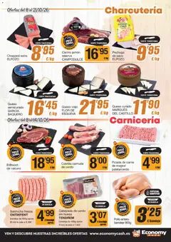 Vista previa Economy Cash folleto válido desde el 08/10/2026 | Página: 3 | Productos: Salchicha, Queso, Bandeja, Carne
