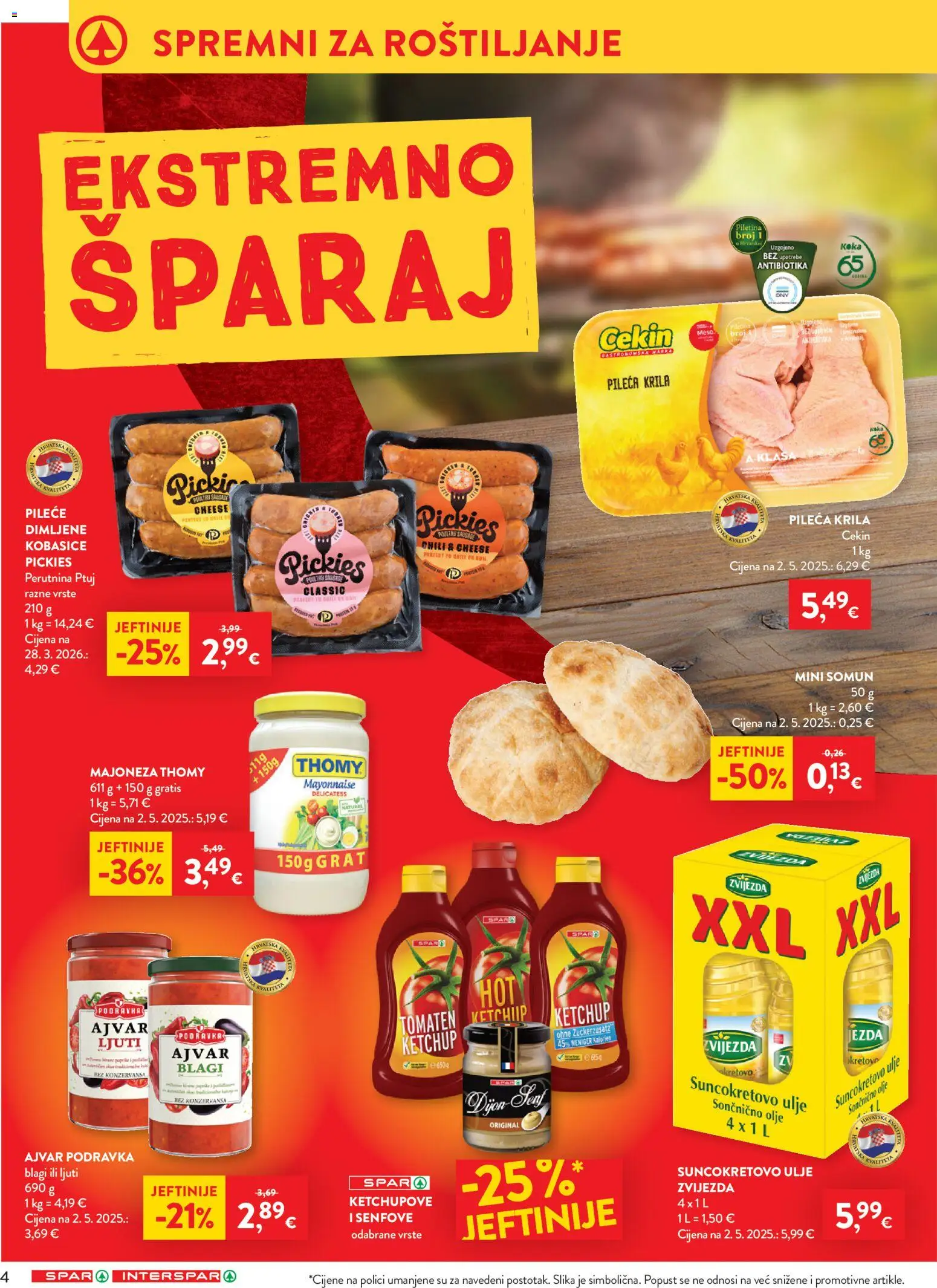 Spar katalog | vrijedi od 15.07.2026 | Stranica: 4 | Proizvodi: Suncokretovo ulje, Ulje, Meso, Ajvar