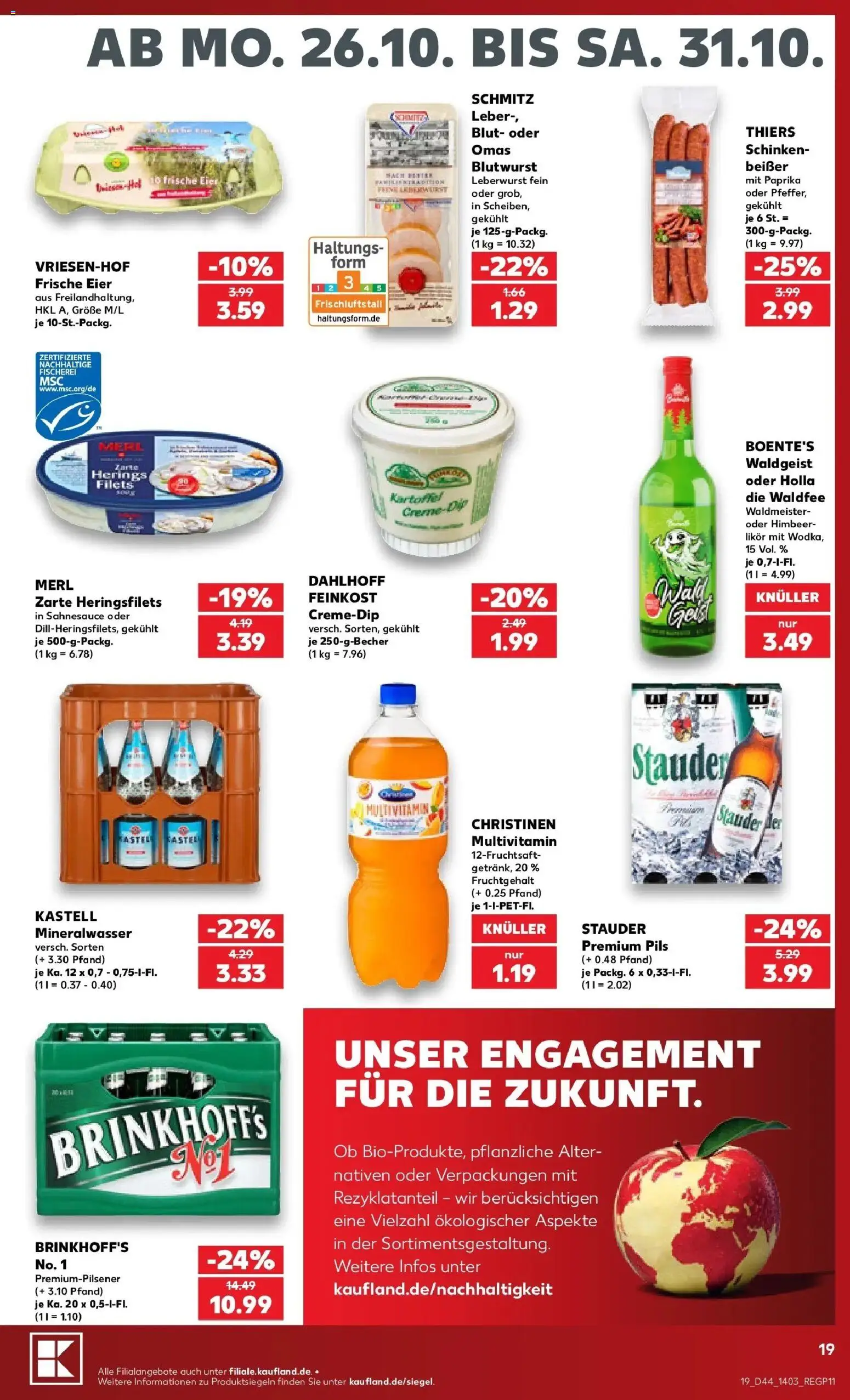 Prospekt Kaufland ab 26.10.2026 » Angebote Online zum Blättern | Seite: 23 | Produkte: Likör, Mineralwasser, Paprika, Schinken