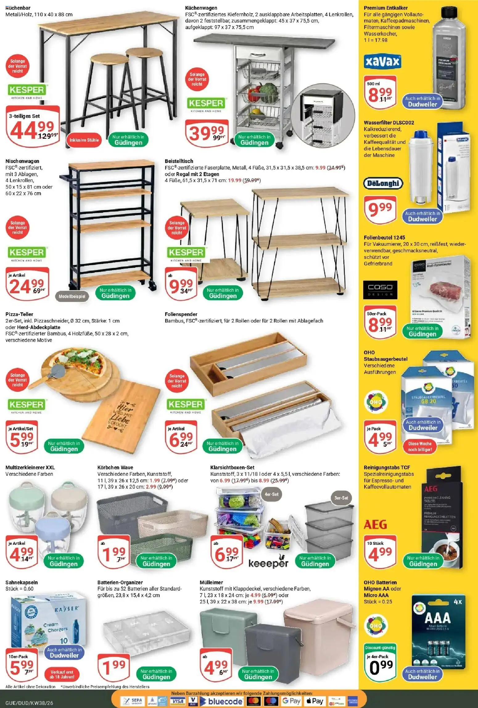 Globus Prospekt Saarbrücken-Dudweiler (ab 14.09.2026) » Angebote online | Seite: 25 | Produkte: Beistelltisch, Batterien, Regal