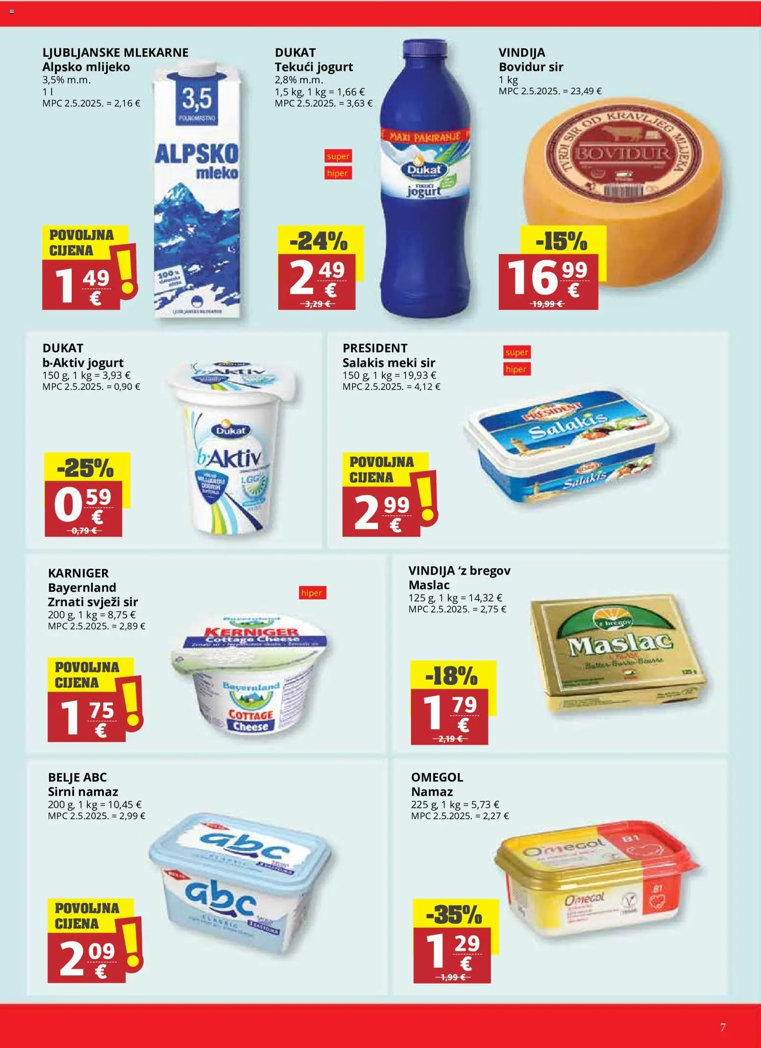 Ribola katalog | vrijedi od 14.10.2026 | Stranica: 7 | Proizvodi: Meki sir, Maslac, Sir, Svježi sir