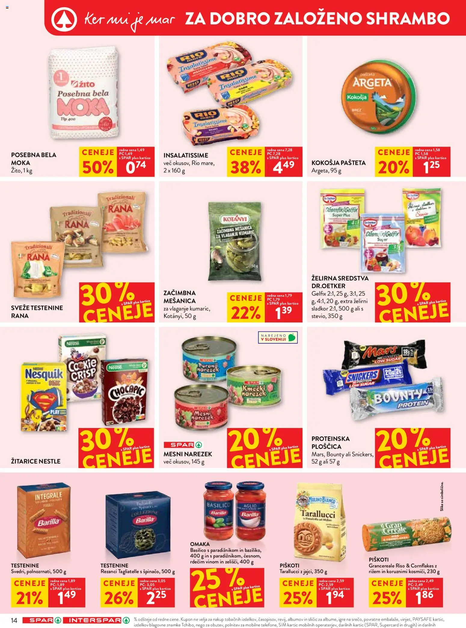 Novi Spar katalog ponudbe – veljaven od 17.06.2026 | Stran: 22 | Izdelki: Narezek, Testenine, Omaka, Sladkor