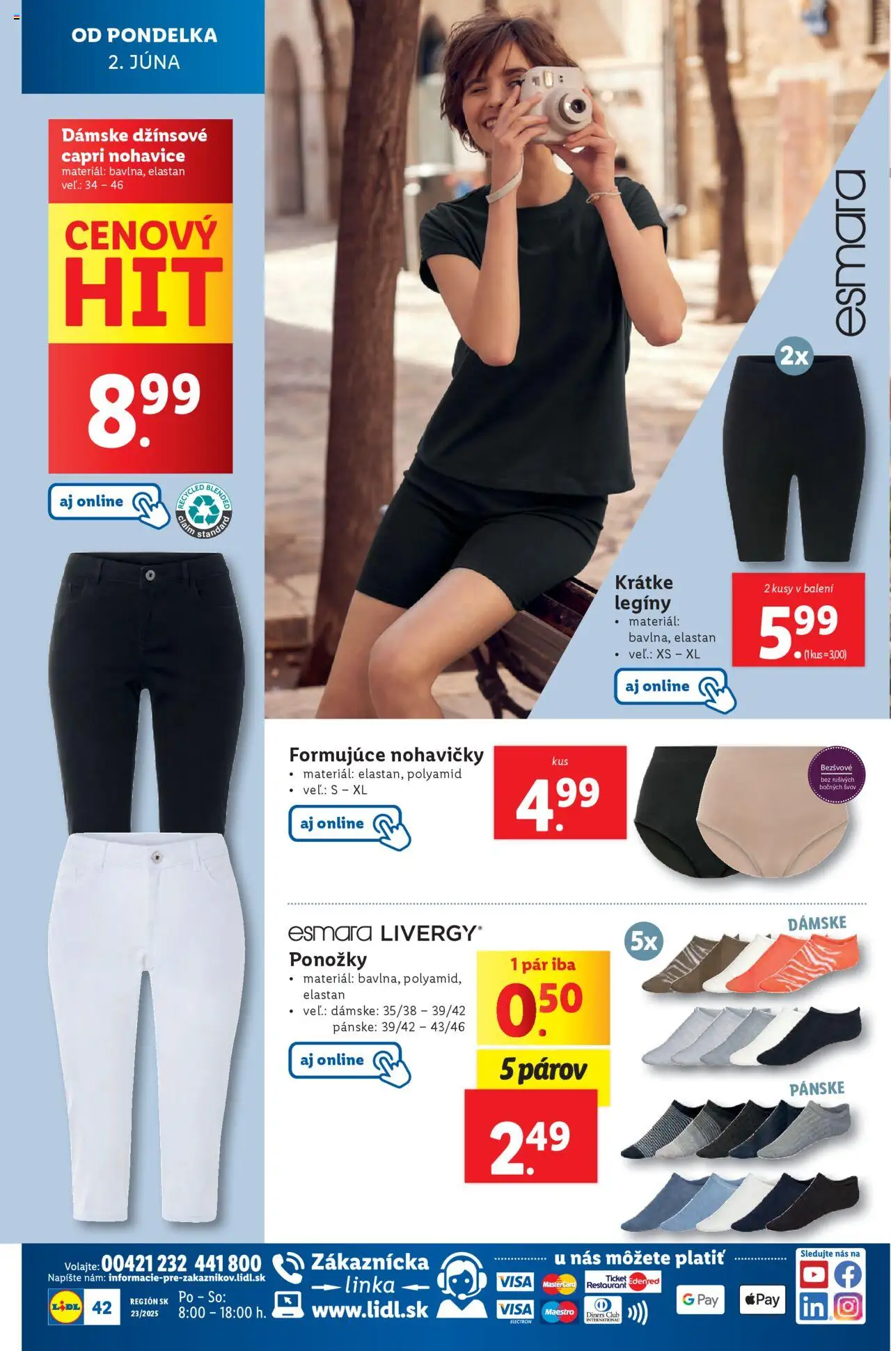 Nové Lidl akcie – leták je platný od 02.06.2025 | Strana: 54 | Produkty: Nohavice, Nohavičky, Ponožky, Legíny