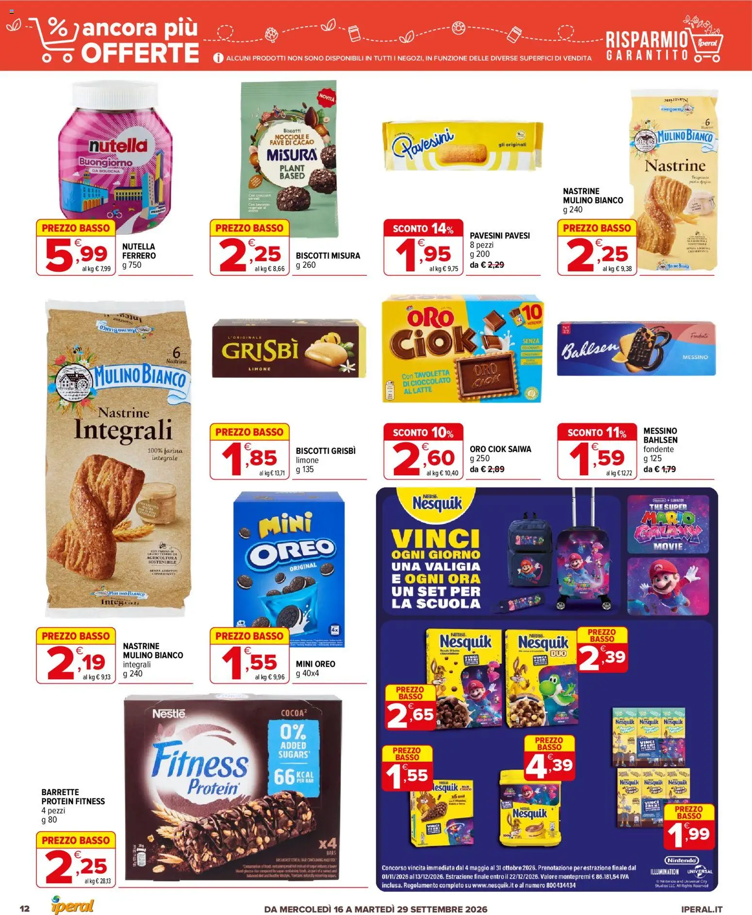 Volantino Iperal del 16/09/2026 | Pagina: 12 | Prodotti: Cioccolato, Nutella, Basso, Cacao