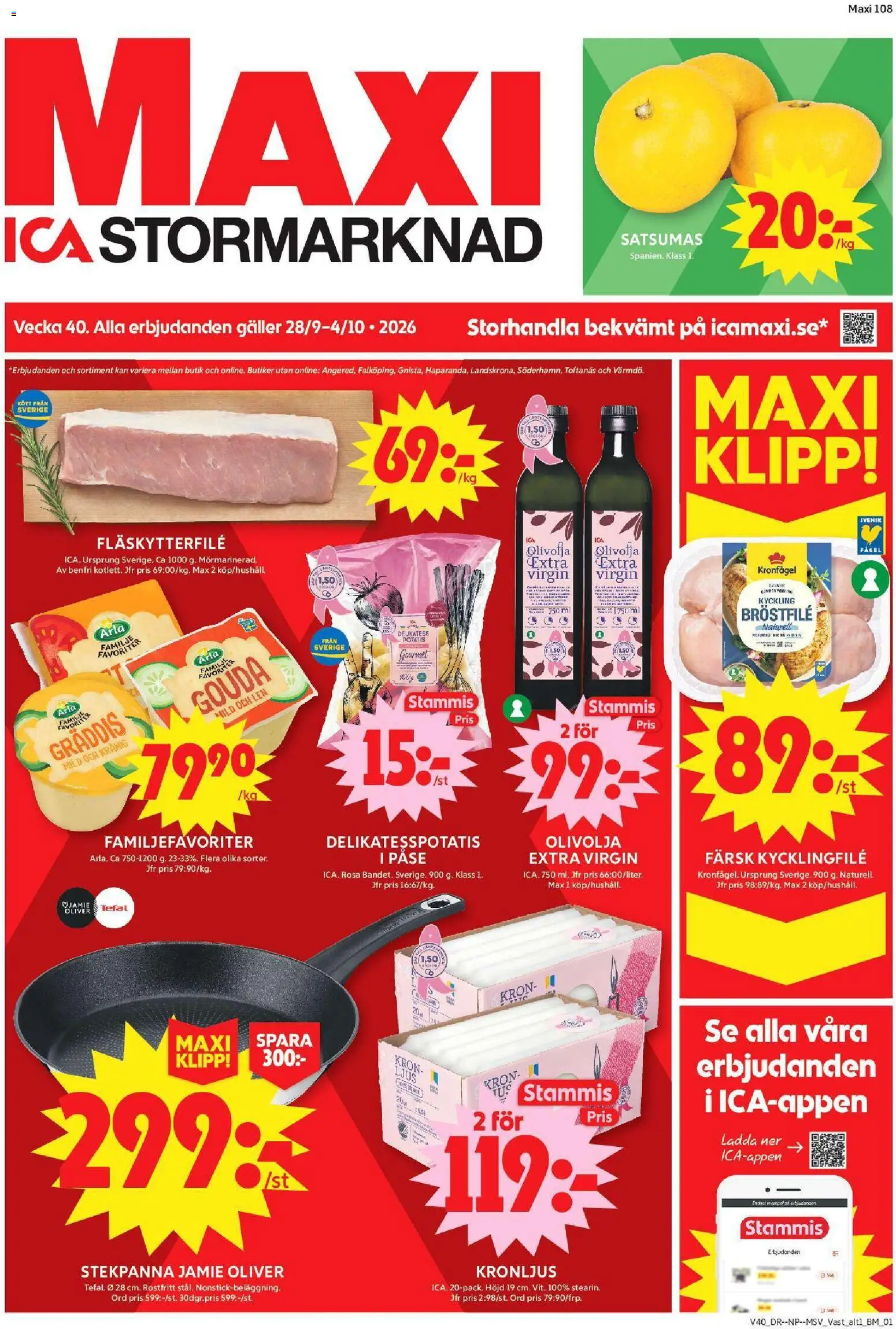 ICA Maxi reklamblad aktuell från 28/09/2026 | Sida: 1