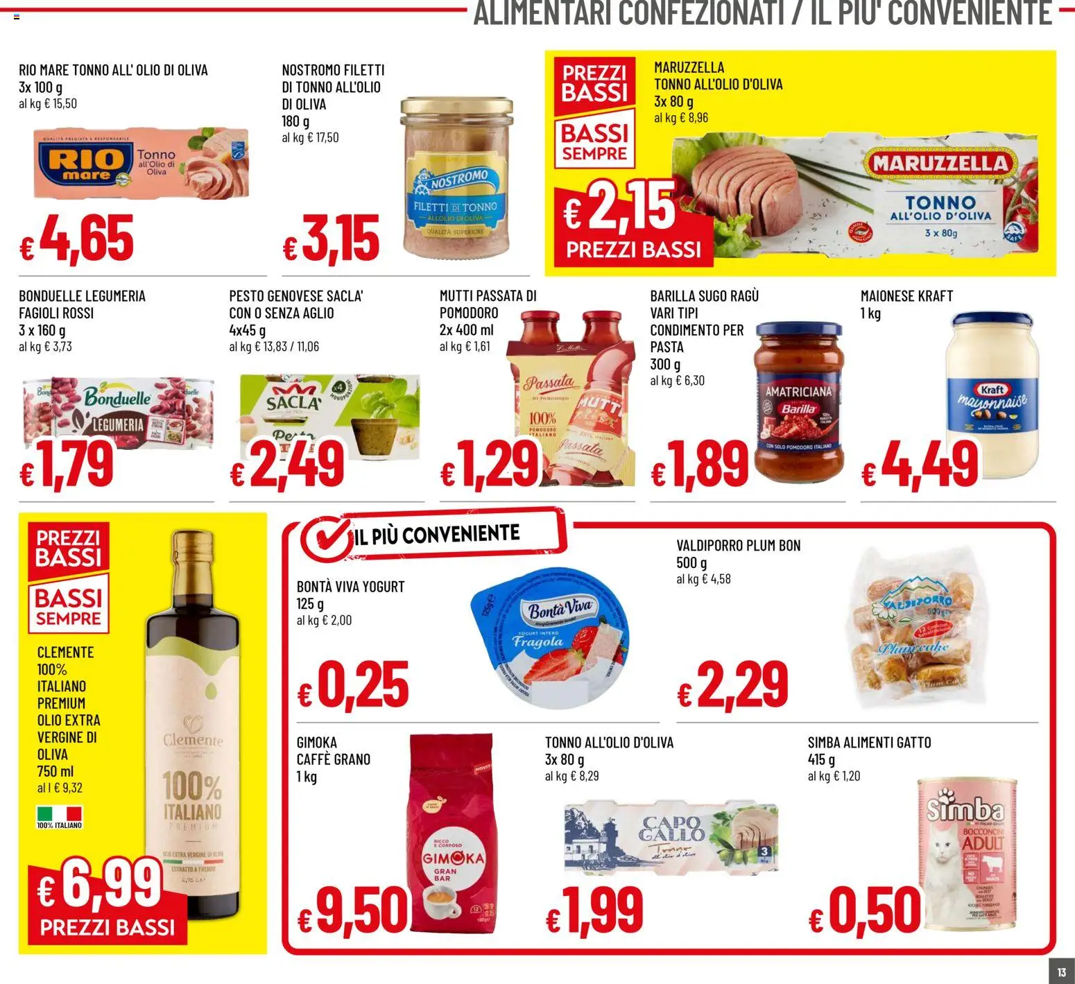 Volantino Famila del 04.06.2026 | Pagina: 13 | Prodotti: Yogurt, Caffè, Aglio, Mutti passata