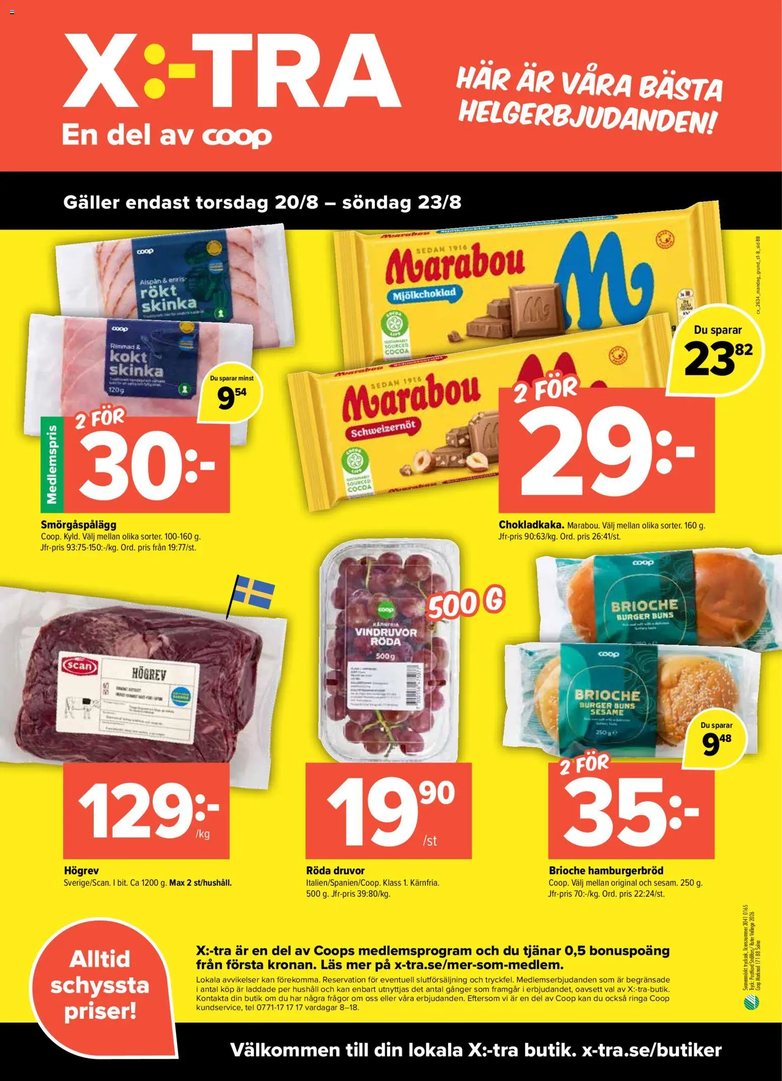 Coop Daglivs reklamblad aktuell från 17/08/2026 | Sida: 8 | Produkter: Brioche, Vindruvor, Galler, Smörgåspålägg