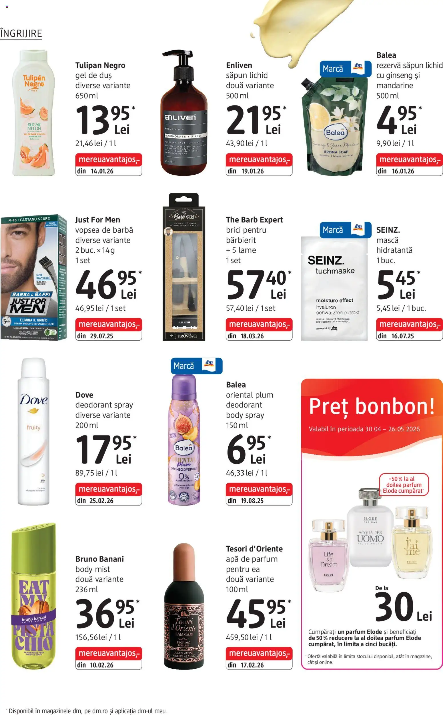 Noul catalog DM drogeriemarkt – valabil de la 30.04.2026 | Pagină: 16 | Produse: Apă de parfum, Body, Săpun, Rezervă săpun