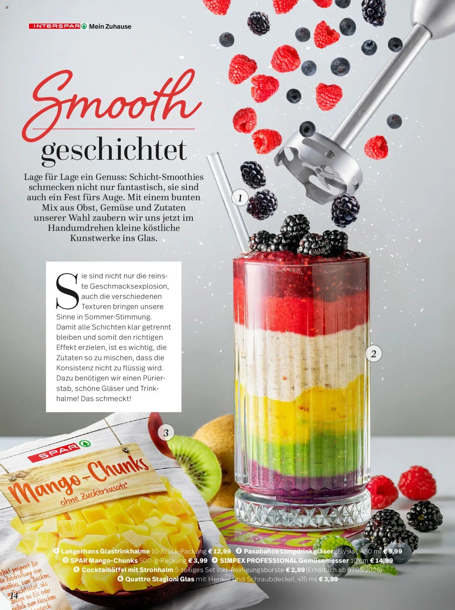 Interspar Mein Zuhause Magazin  gültig ab 07.04.2026 | Seite: 14 | Produkte: Eis, Gemüse