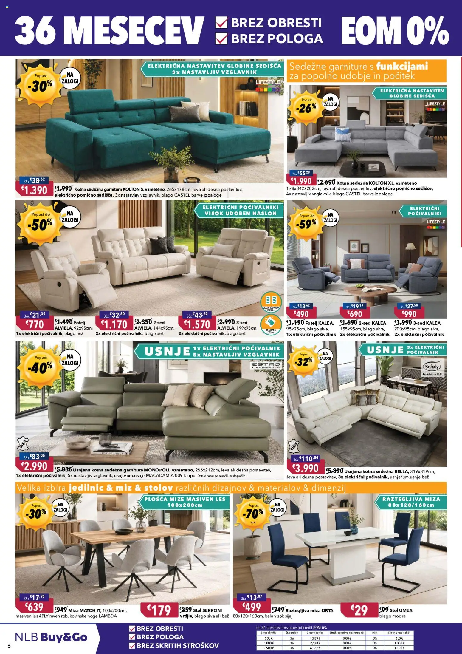 Novi Harvey Norman katalog ponudbe – veljaven od 26.08.2026 | Stran: 6 | Izdelki: Sedezna garnitura, Fotelj, Miza, Stol
