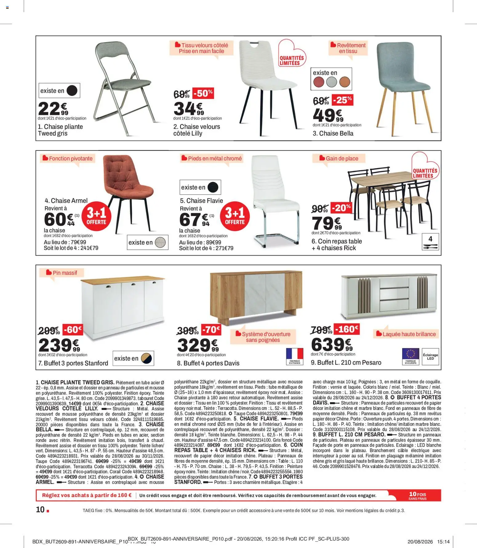 {H1} | Page: 10 | Produits: Chaises, Porte, Étagère, Table