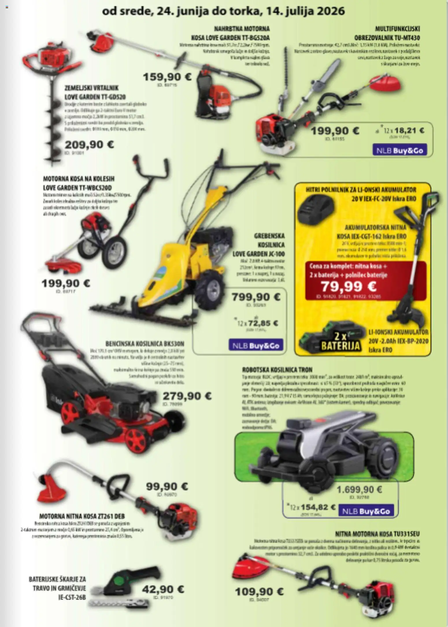 Novi Živex katalog ponudbe – veljaven od 24.06.2026 | Stran: 3 | Izdelki: Baterija, Robotska kosilnica, Polnilnik, Vrtalnik