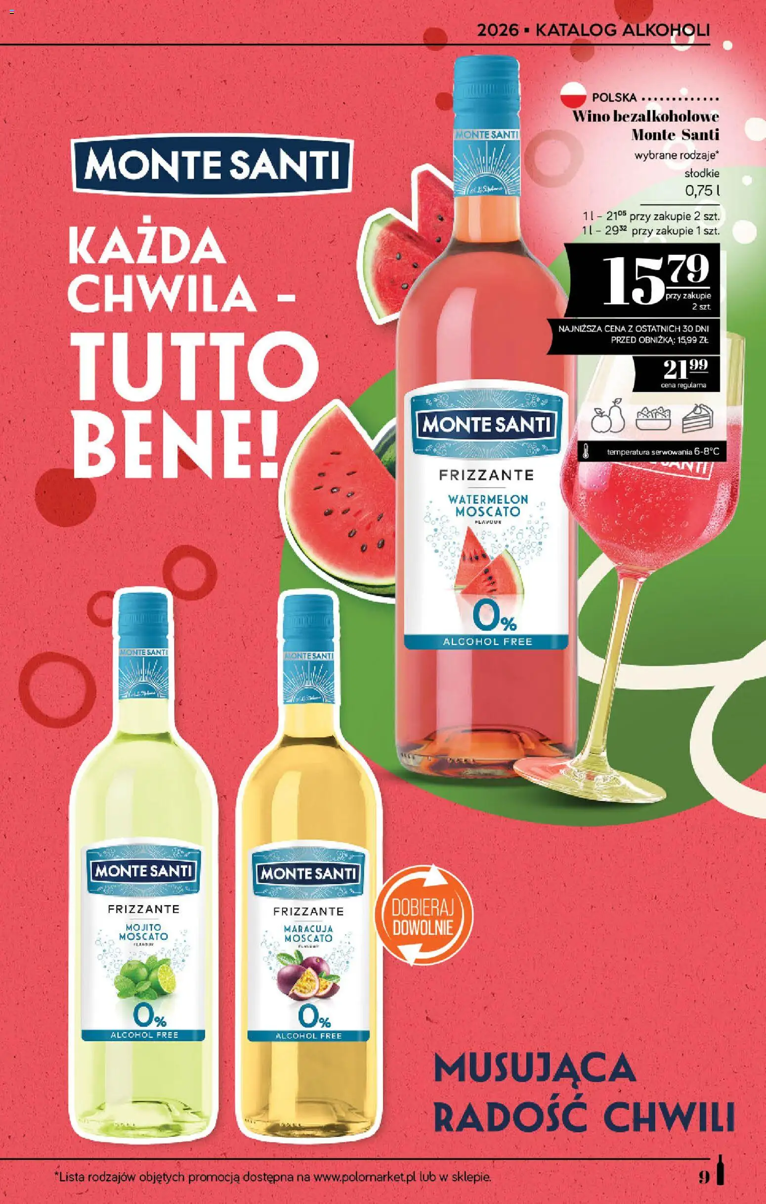 POLOmarket katalog - Alkoholi od 24.09.2026 | Strona: 9 | Produkty: Wino bezalkoholowe, Mojito, Monte Santi, Wino