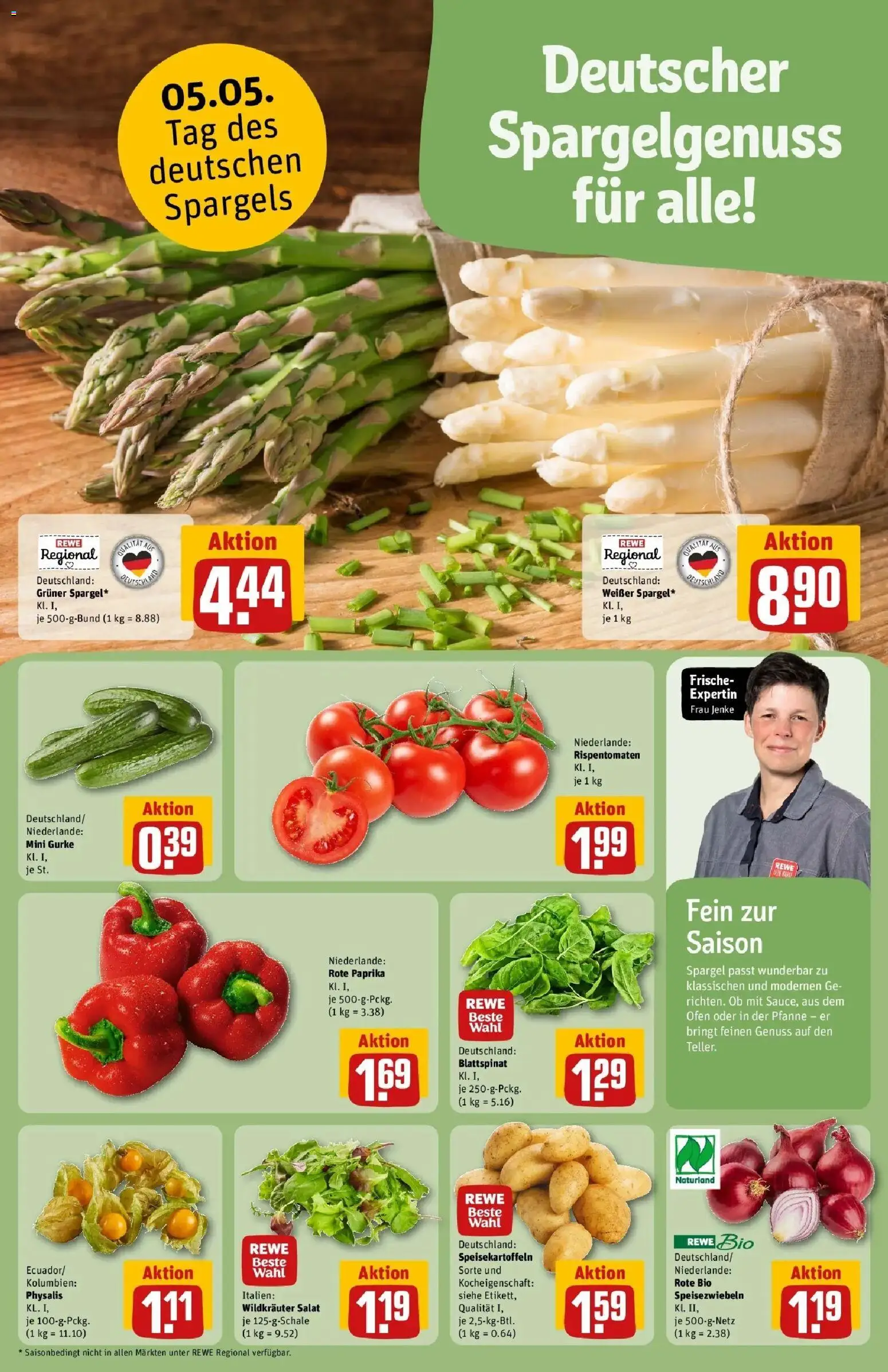 REWE Prospekt ab 04.05.2026 zum Blättern » Angebote | Seite: 11 | Produkte: Ofen, Spargel, Paprika, Salat