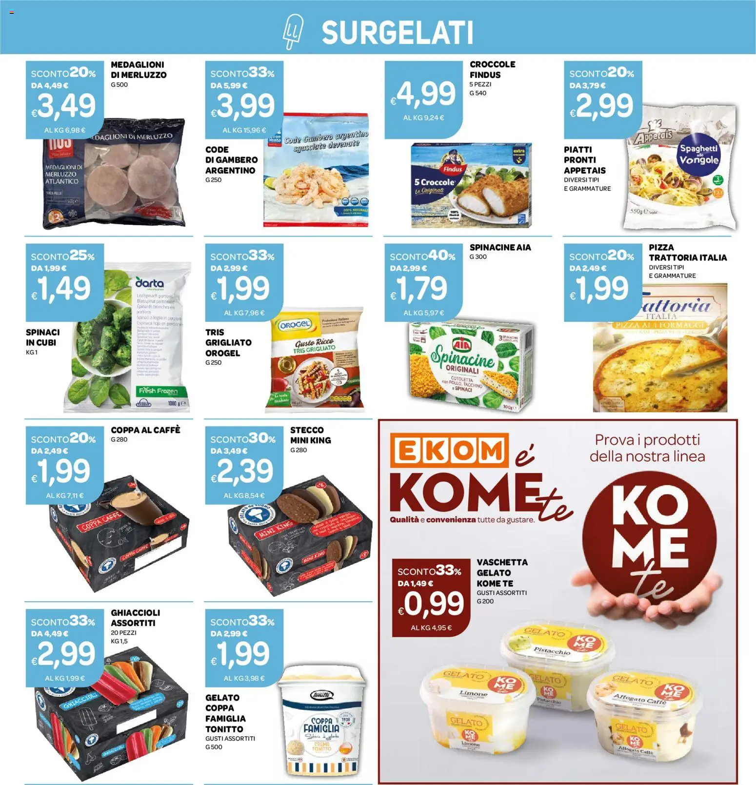 Volantino Ekom del 30/06/2026 | Pagina: 5 | Prodotti: Caffè, Vongole, Tacchino, Limone