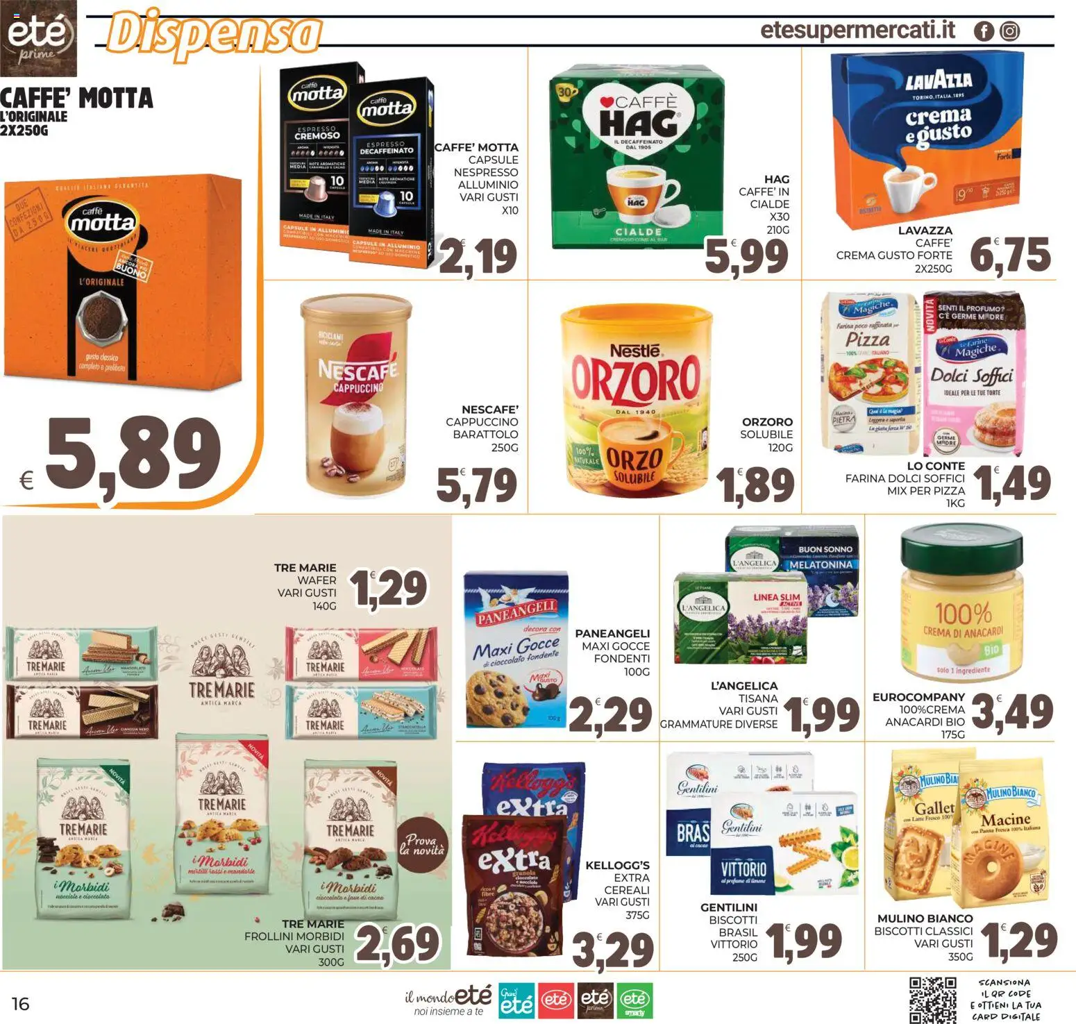 Volantino Eté del 22/09/2026 | Pagina: 16 | Prodotti: Tisana, Nocciole, Lavazza, Frollini