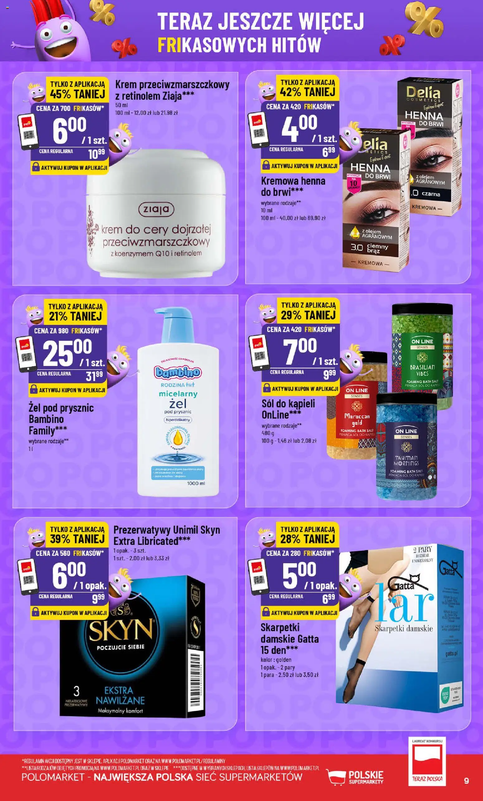 POLOmarket gazetka - Frikasowe Hity od 01.07.2026 | Strona: 9 | Produkty: Prezerwatywy, Gatta, Krem, Sól