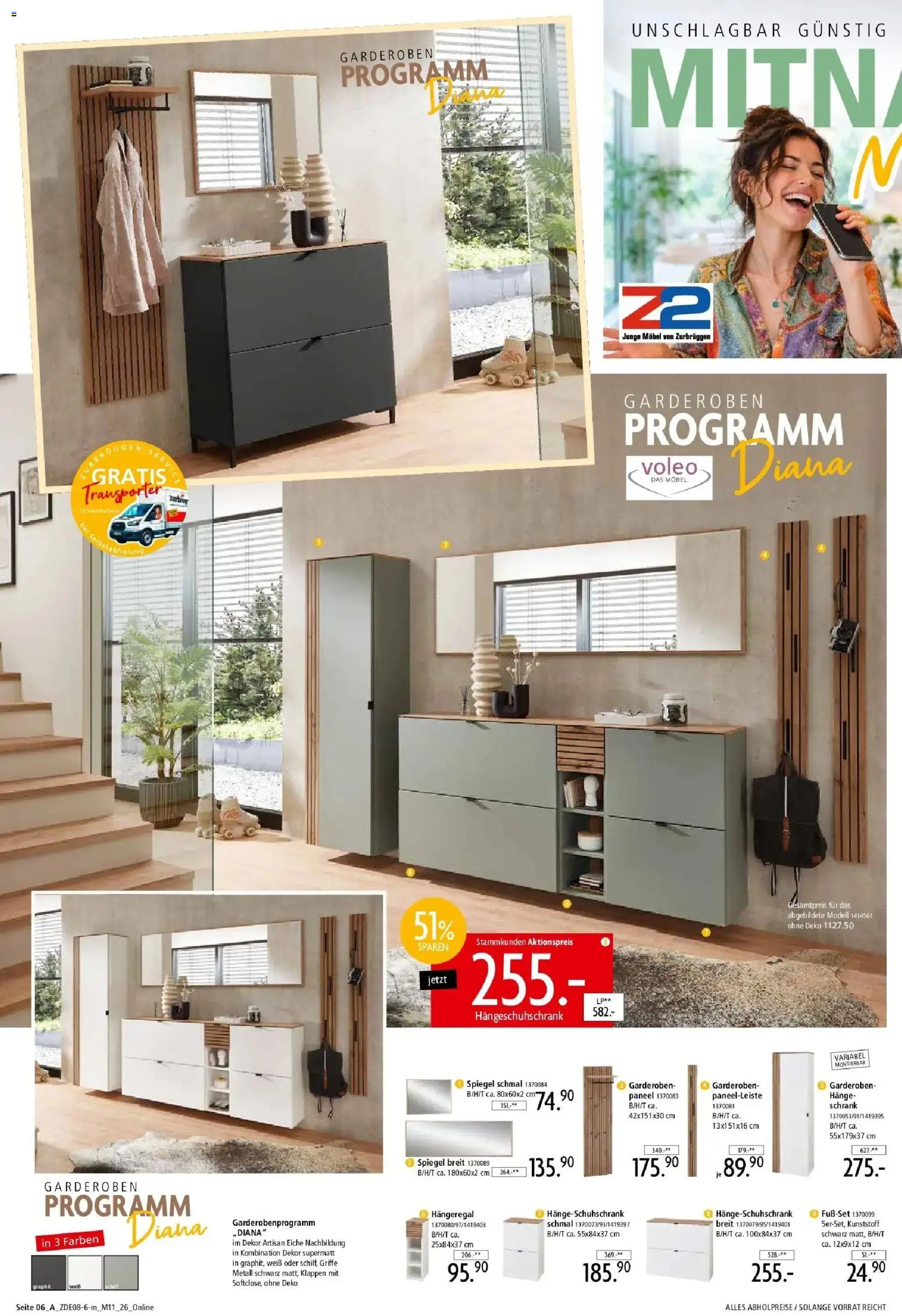 Zurbrüggen - Zurbrüggen: Mitnahme Möbel – gültig ab 29.08.2026 | Seite: 16 | Produkte: Schrank, Spiegel