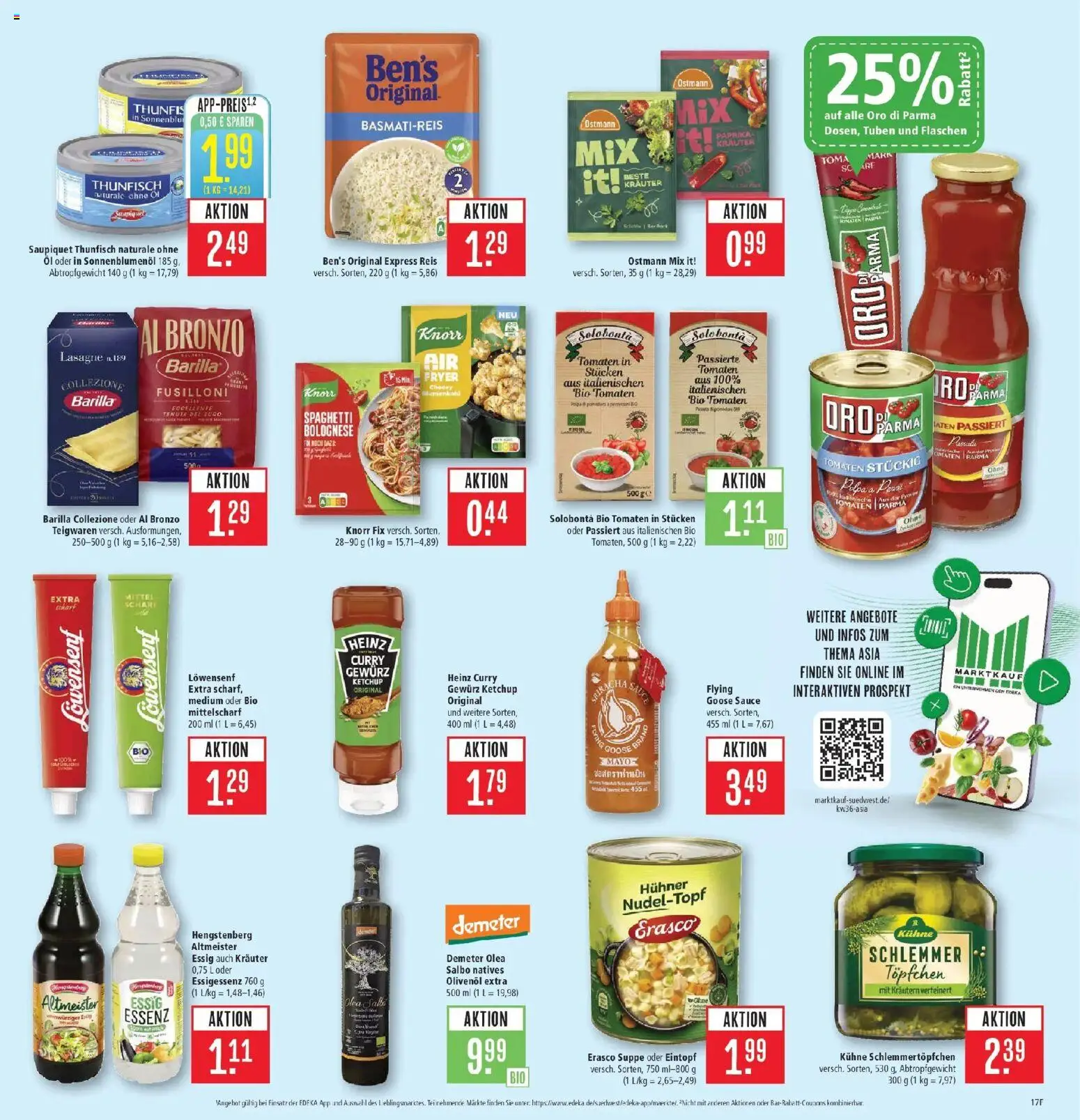 Marktkauf Prospekt Aschaffenburg (ab 31.08.2026) » Angebote online | Seite: 23 | Produkte: Basmatireis, Barilla, Olivenol, Paprika