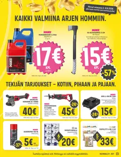 Halpa Halli-mainoslehti voimassa 02/09/2026 alkaen | Sivu: 9 | Tuotteet: Hiomakone, Akku, Voi, Laturi