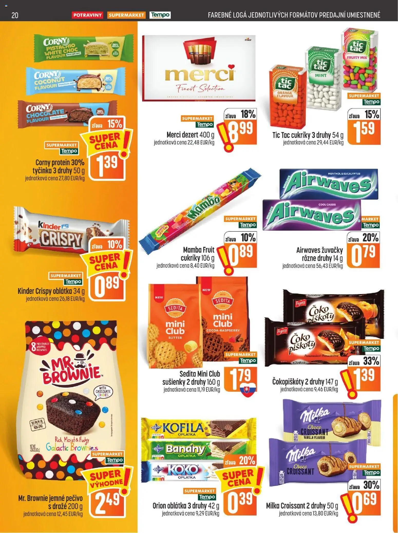 Nové COOP Jednota akcie – leták je platný od 29.10.2026 | Strana: 20 | Produkty: Piškóty, Merci, Kinder, Dezert