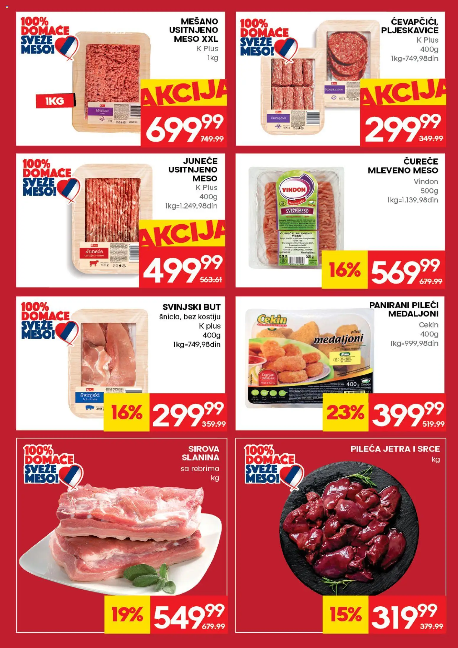 Idea katalog - važi od 30.07.2026 | Strana: 5 | Proizvode: Mleveno meso, Ćureće mleveno meso, Slanina, Svinjski but
