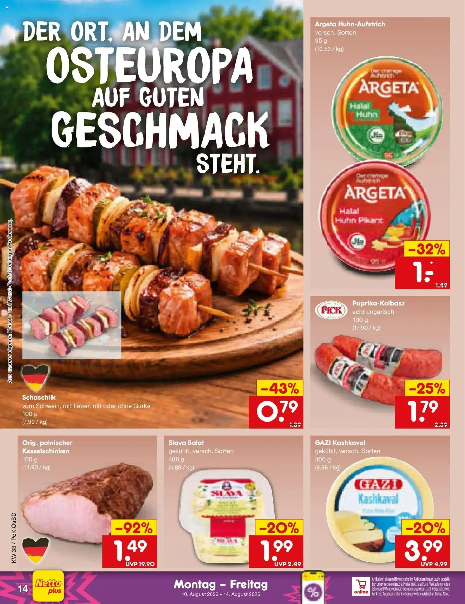 Netto Marken-Discount Prospekt Mistelbach (ab 10.08.2026) » Angebote | Seite: 18 | Produkte: Fleisch, Salat