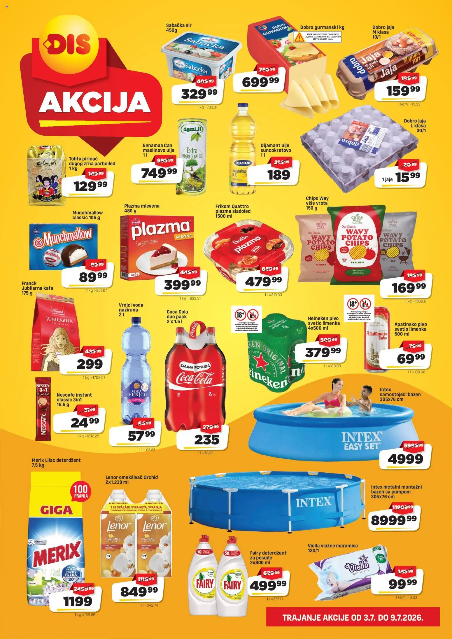 Super DIS katalog - važi od 03.07.2026 | Strana: 3 | Proizvode: Munchmallow, Plazma, Sir, Jaja