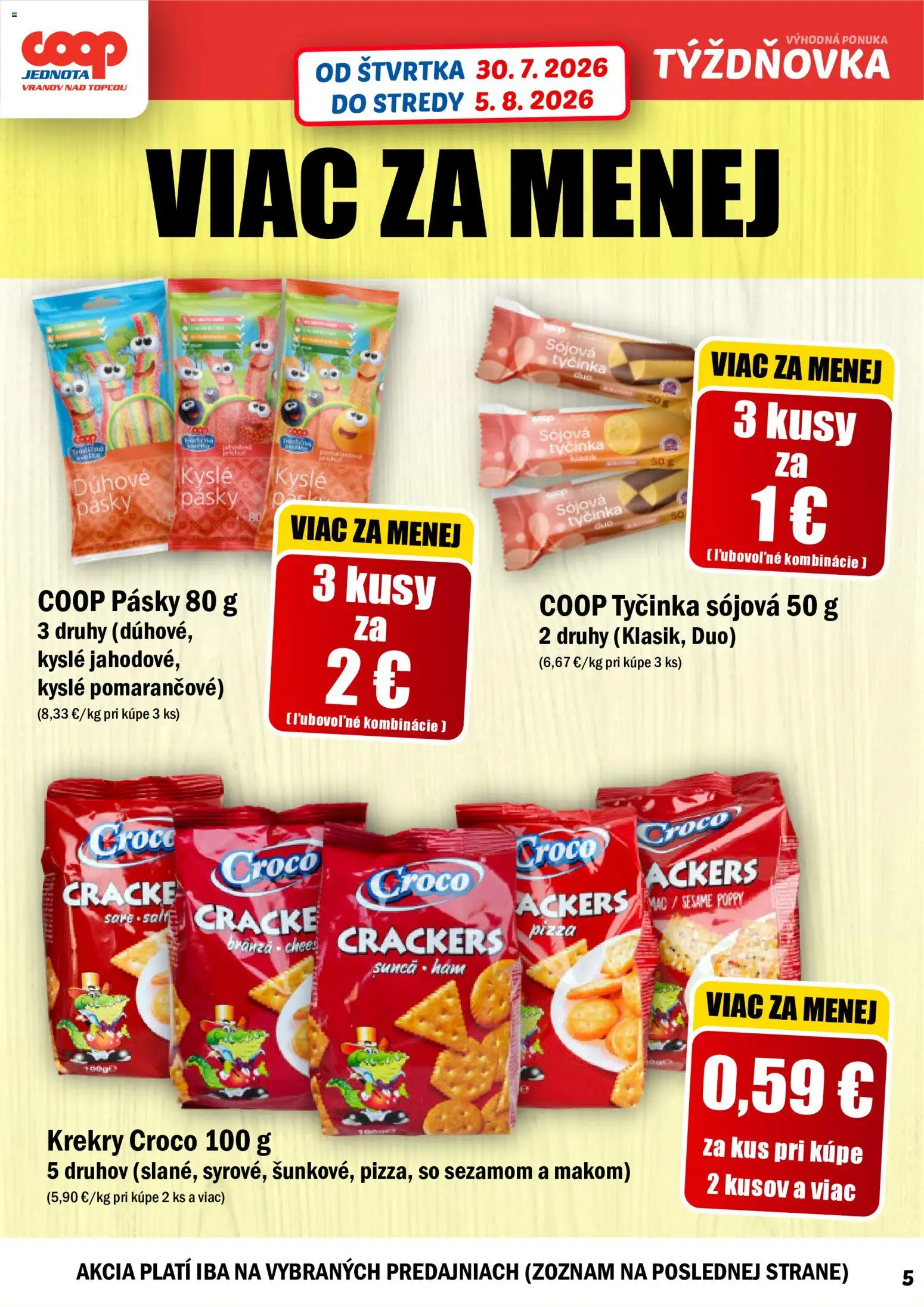 Nové COOP Jednota akcie – leták je platný od 30.07.2026 | Strana: 5 | Produkty: Pizza