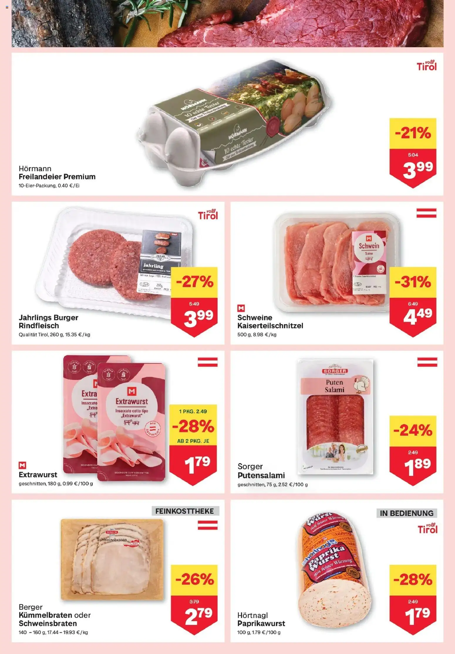MPREIS St.Gallenkirch von 17.09.2026 - Aktuelle Angebote | Seite: 3 | Produkte: Burger, Wurst, Rindfleisch