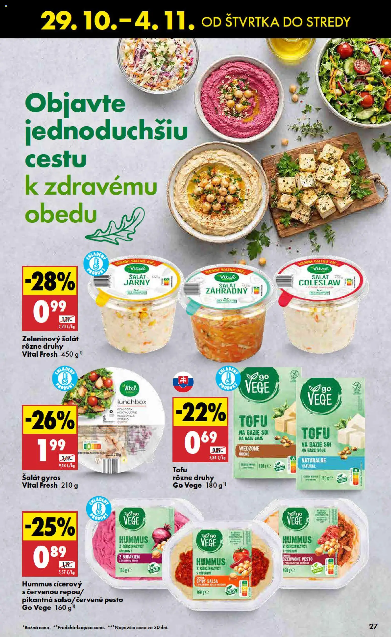 Nové Biedronka akcie – leták je platný od 29.10.2026 | Strana: 27 | Produkty: Hummus, Tofu, Gyros, Pesto