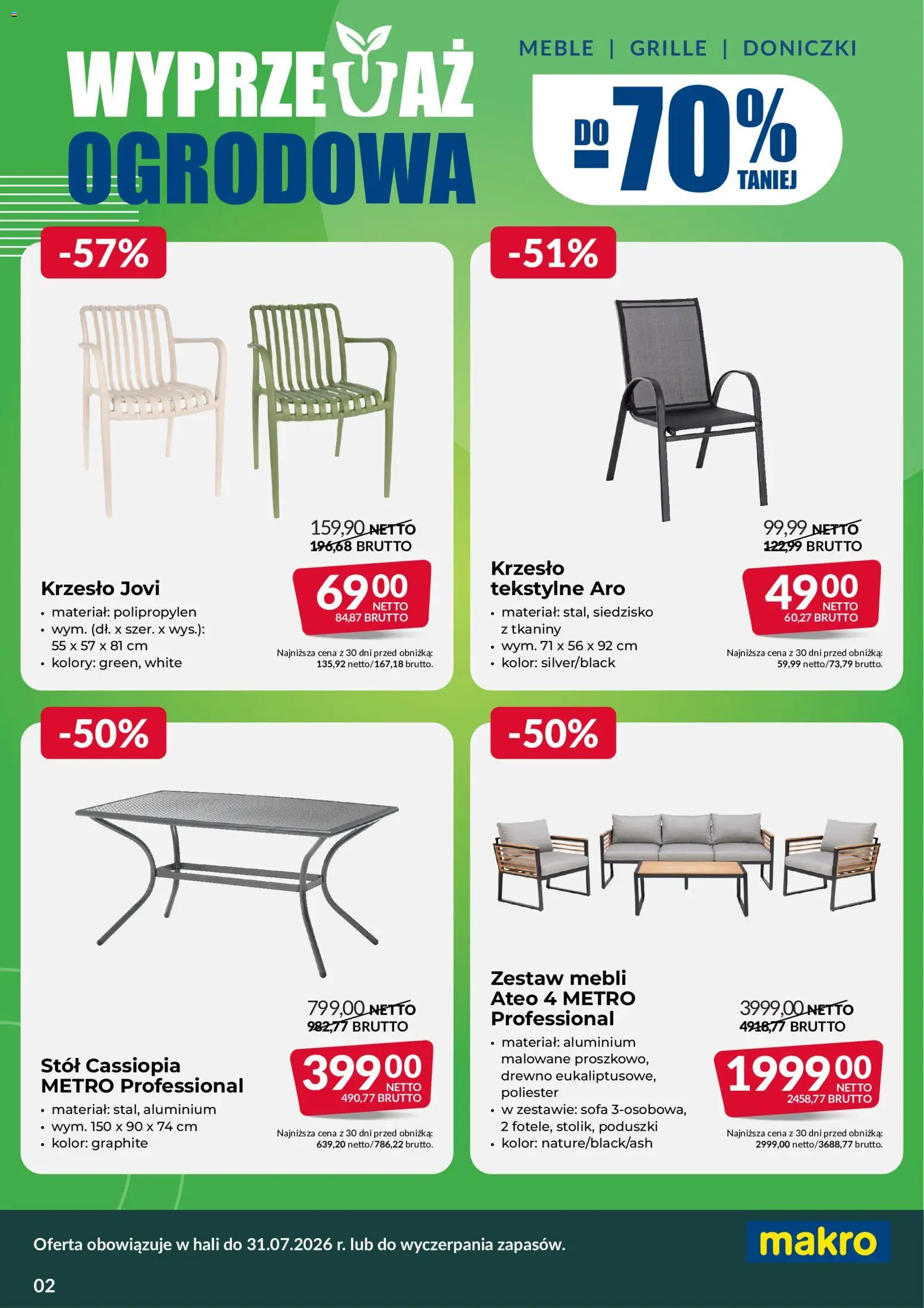 Makro gazetka - Wyprzedaż ogrodowa od 12.06.2026 | Strona: 2 | Produkty: Sofa, Stół, Krzesło, Doniczki