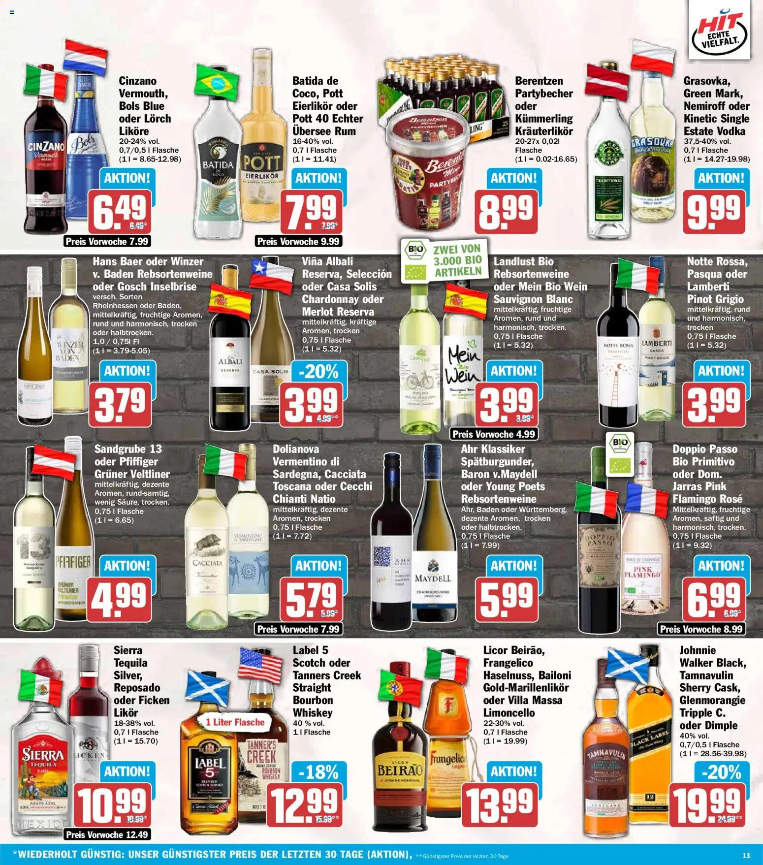 HIT Prospekt – gültig ab 20.07.2026 | Seite: 13 | Produkte: Likör, Rum, Vodka, Berentzen