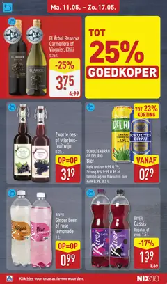 Aldi folder week 20 - Voorbeeld van een folder van Aldi, geldig van 11.05.2026 | Pagina: 14 | Producten: Bier, Cassis, Fehérje, Wise