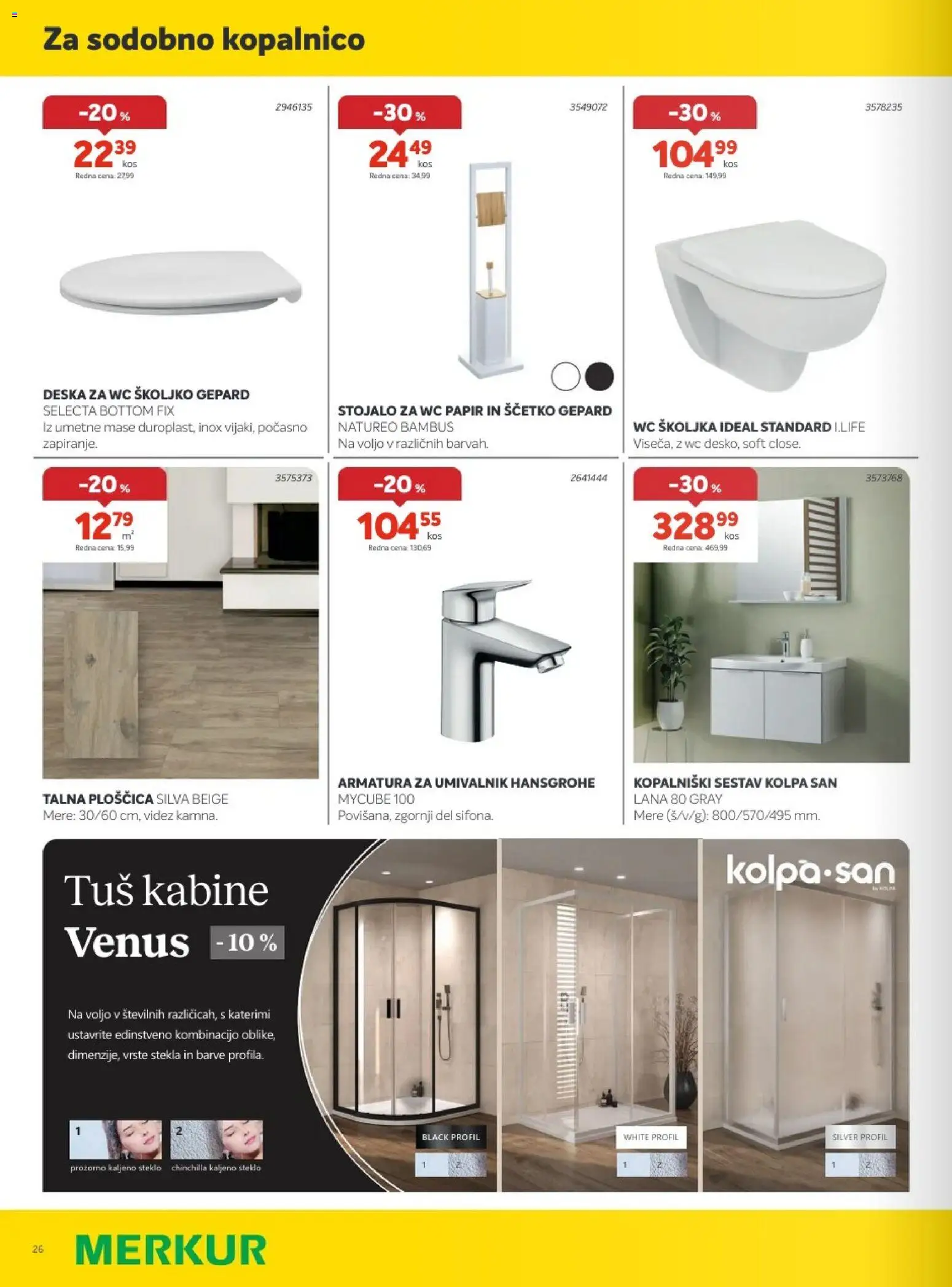 Novi Merkur katalog ponudbe – veljaven od 03.06.2026 | Stran: 26 | Izdelki: WC školjka, Umivalnik