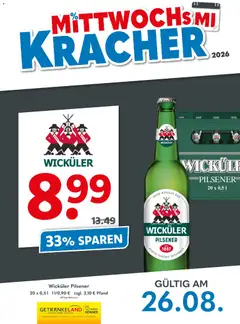 Getränkeland Mittwochs Kracher ab 26.08.2026 gültig