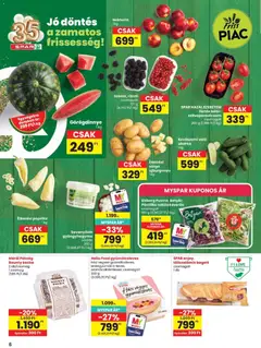 Spar akciós újság - amely érvényes a következő dátumtól: 2026.07.09. | Oldal: 6 | Termékek: Nektarin, Bagett, Kovászolni való uborka, Uborka
