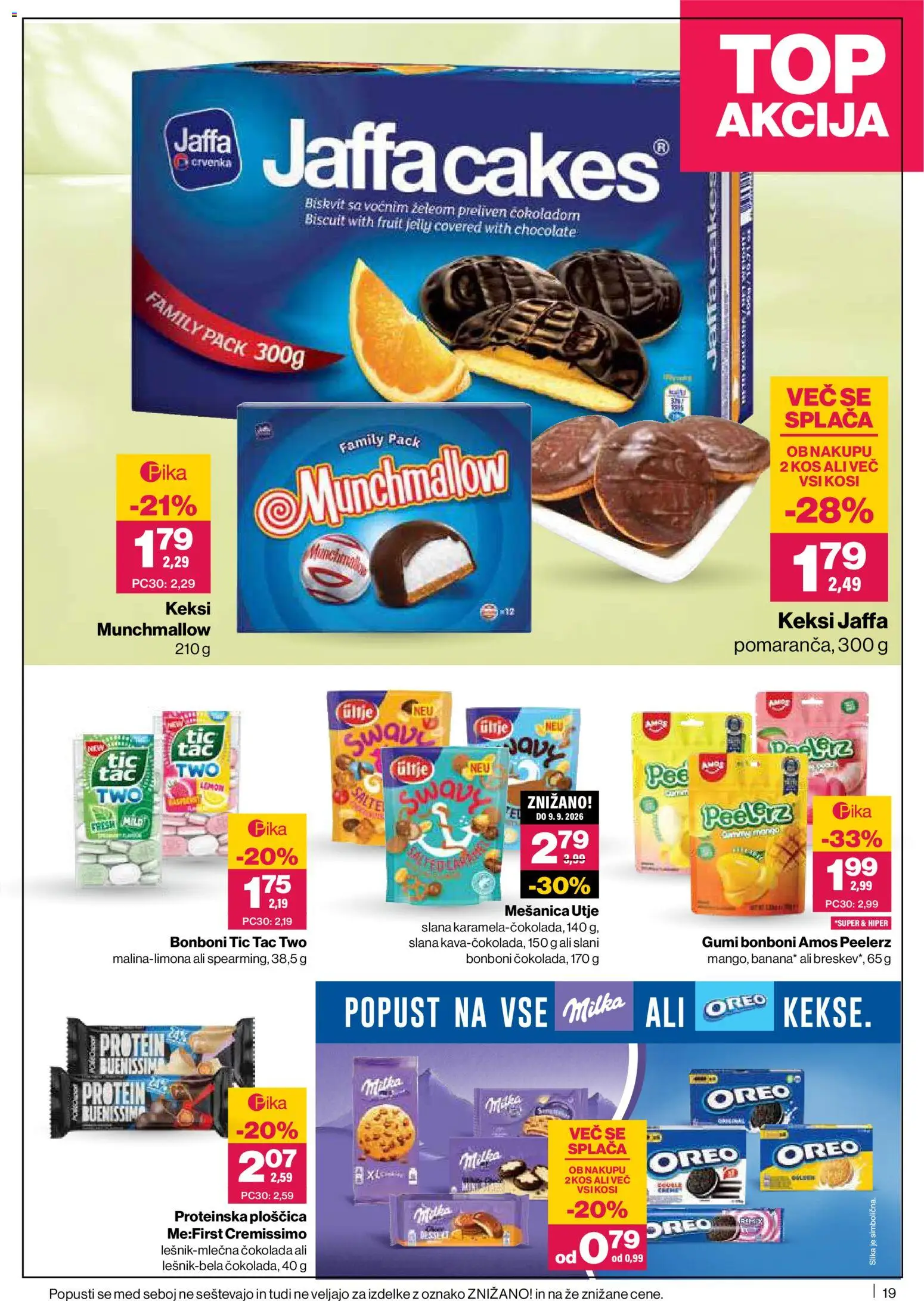 Novi Mercator katalog ponudbe – veljaven od 26.06.2026 | Stran: 19 | Izdelki: Keksi, Bonboni, Kos, Cokolada
