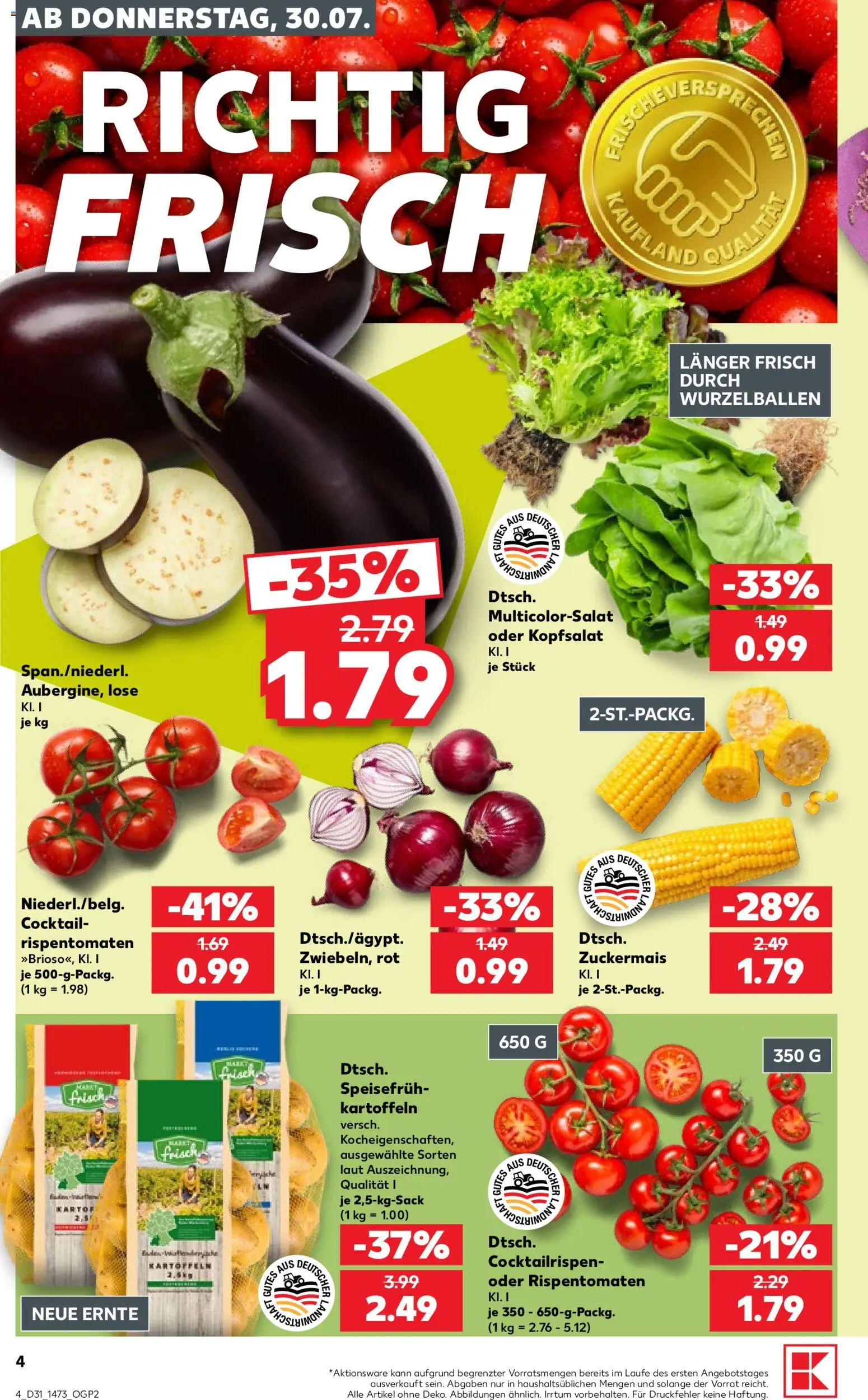 Kaufland Prospekt Rostock – gültig ab 30.07.2026 | Seite: 4 | Produkte: Kartoffeln