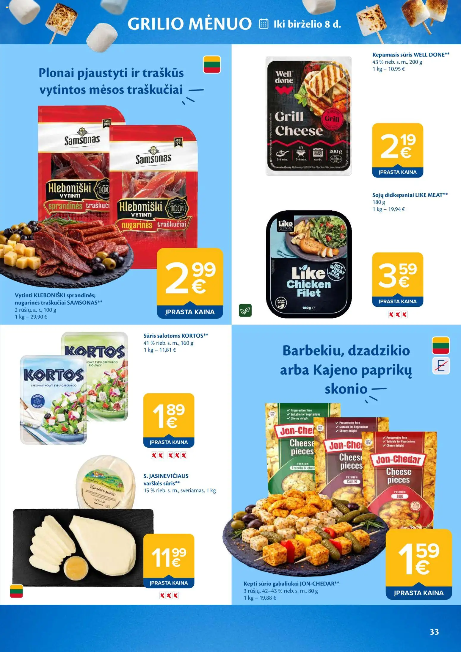 MAXIMA akcijos nuo 19.05.2026 | Puslapis: 33 | Prekių: Varškės sūris, Sūris, Traškučiai
