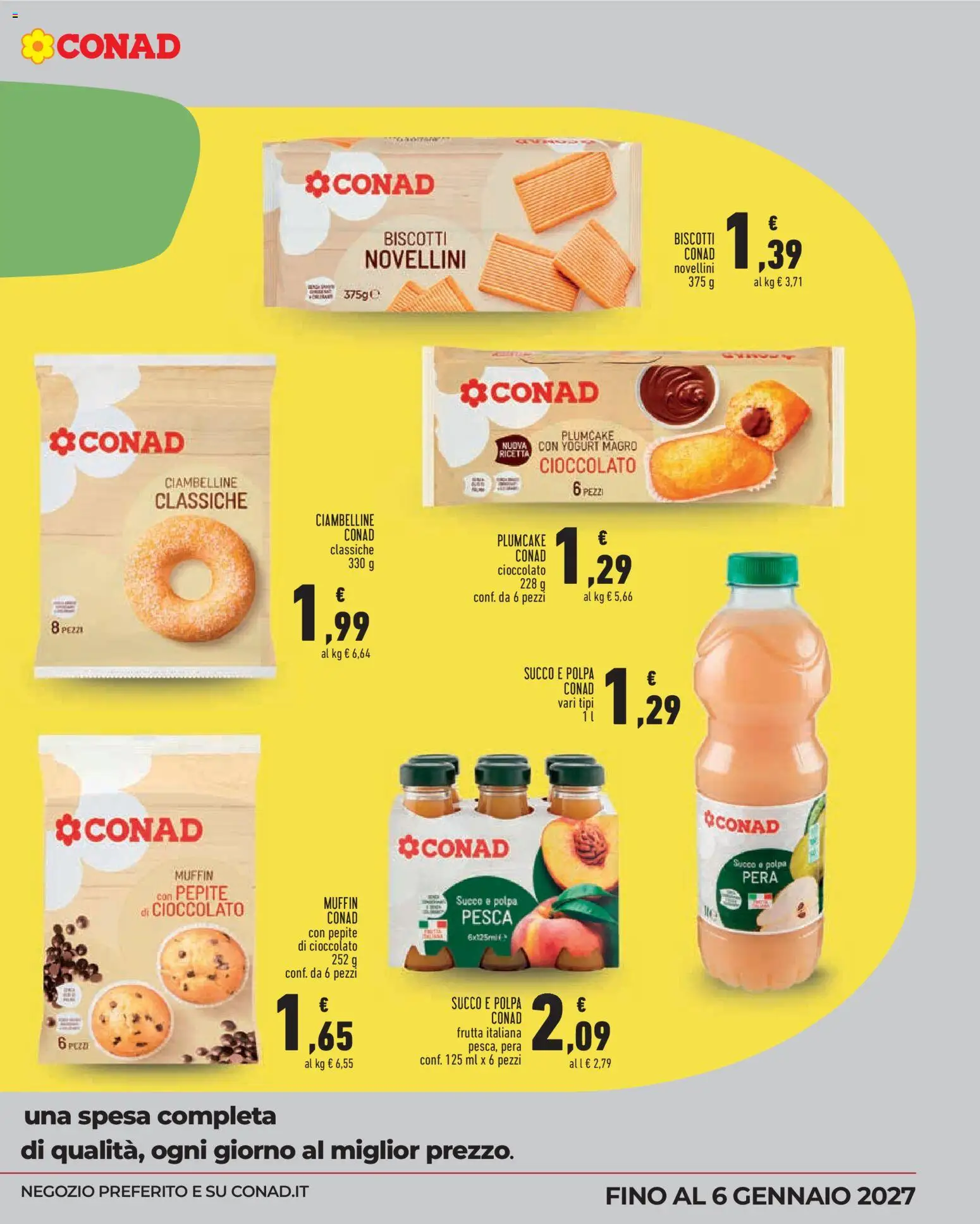 Volantino Conad del 02/09/2026 | Pagina: 5 | Prodotti: Cioccolato, Succo, Frutta, Muffin